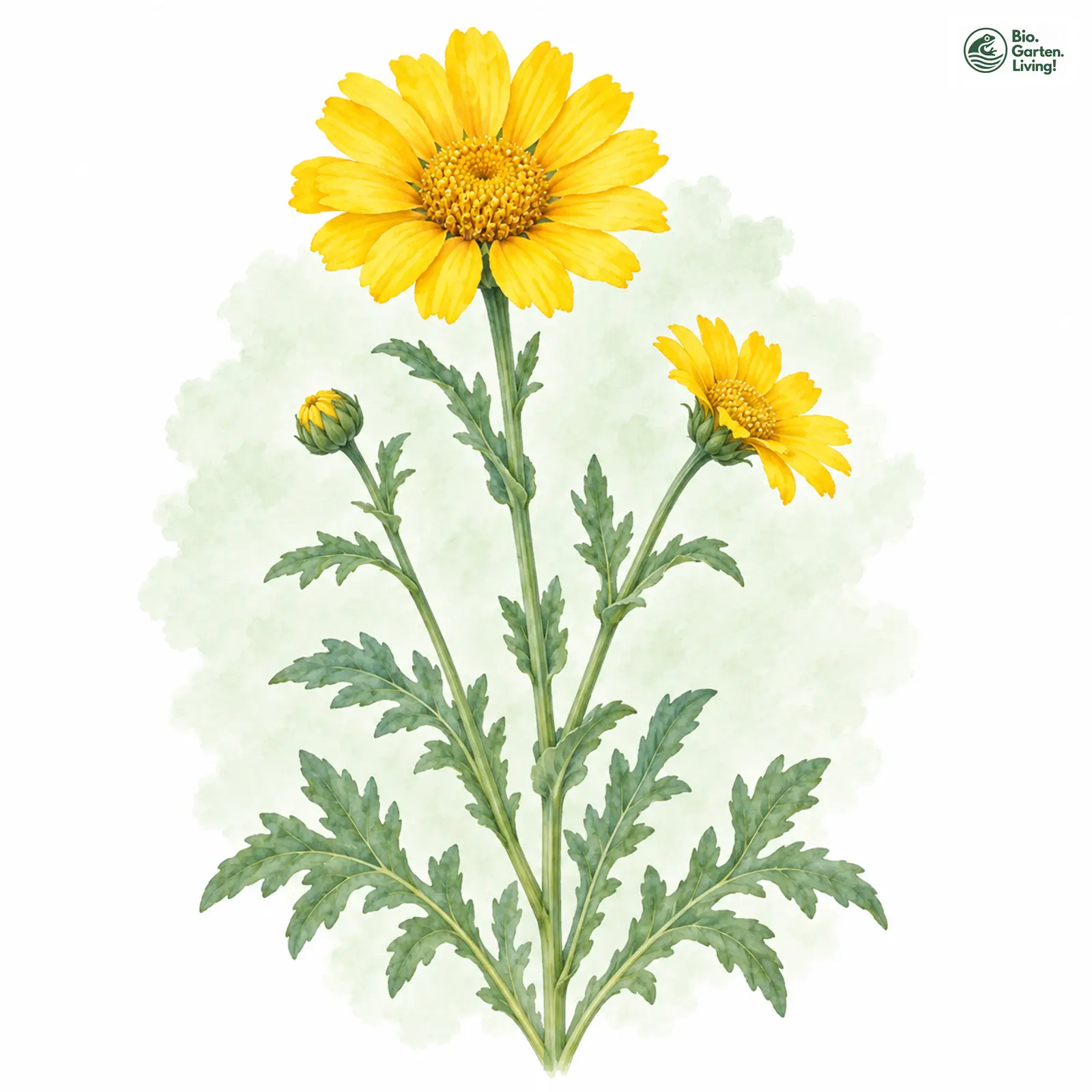 Aquarellzeichnung: Saat-Wucherblume (Glebionis segetum)