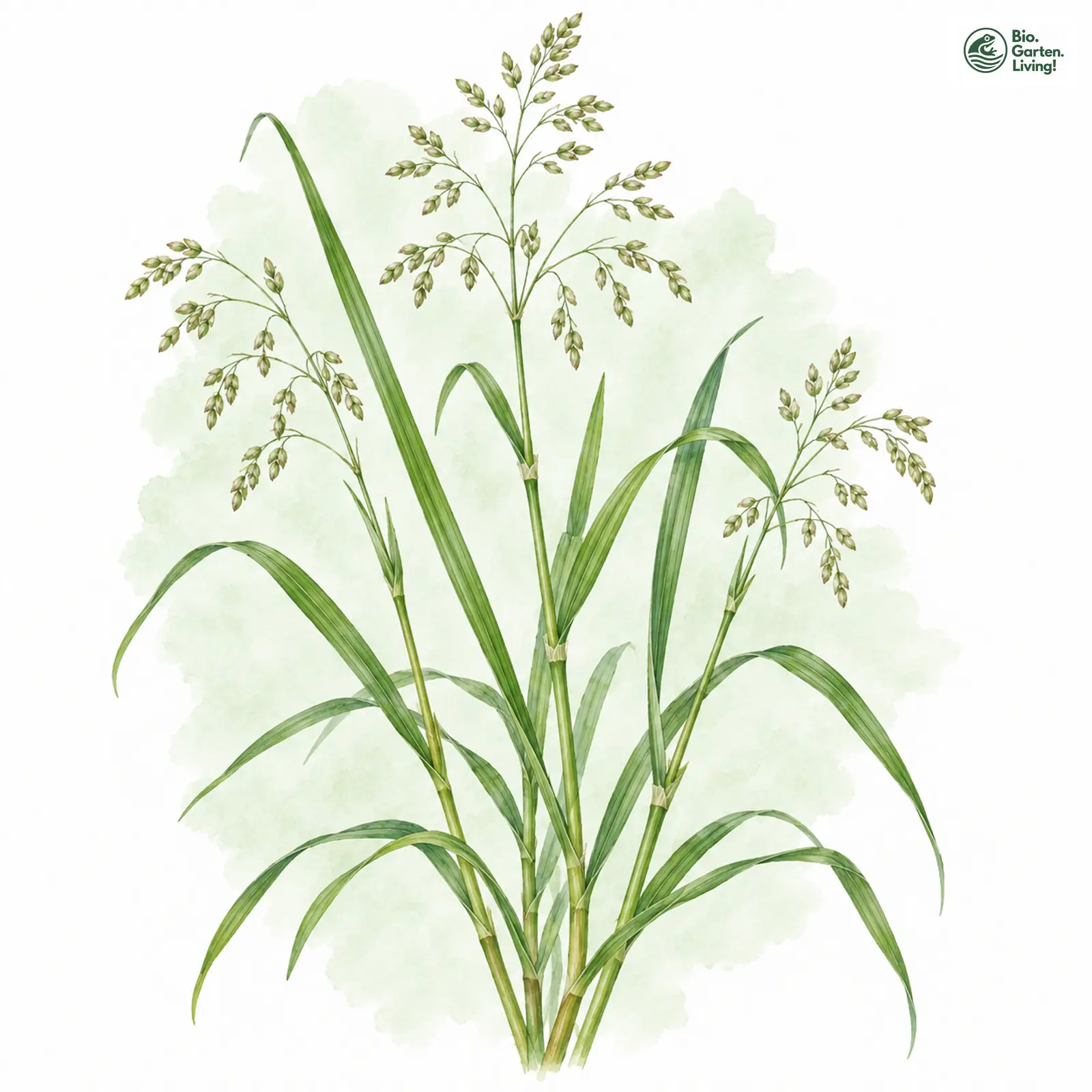 Aquarellzeichnung: Falt-Schwaden (Glyceria notata)