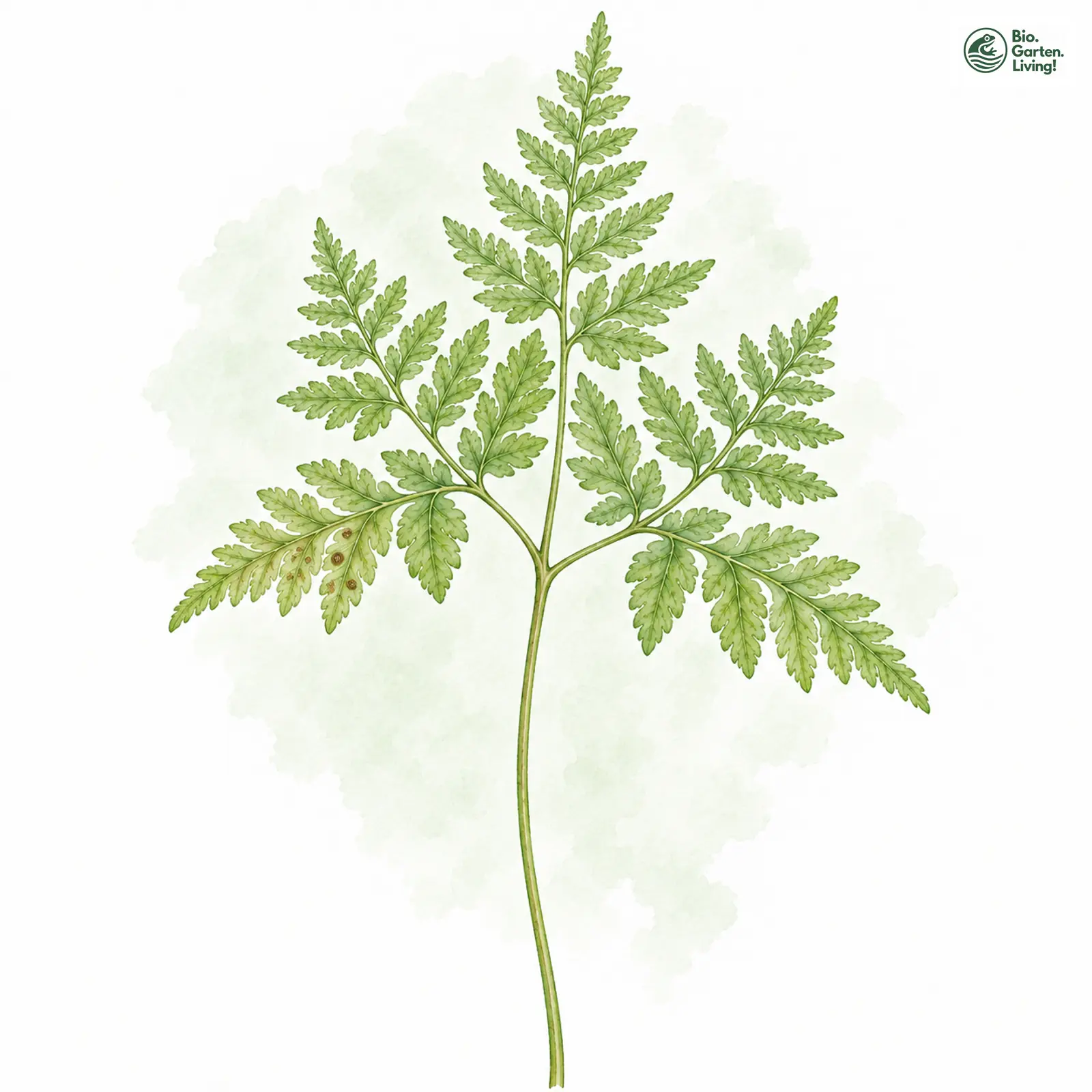 Aquarellzeichnung: Eichenfarn (Gymnocarpium dryopteris)