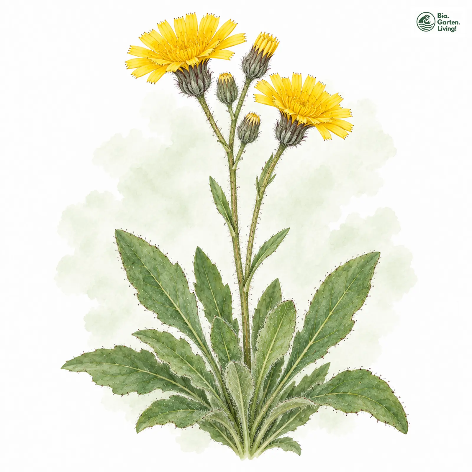 Aquarellzeichnung: Arlberg-Habichtskraut (Hieracium arolae)