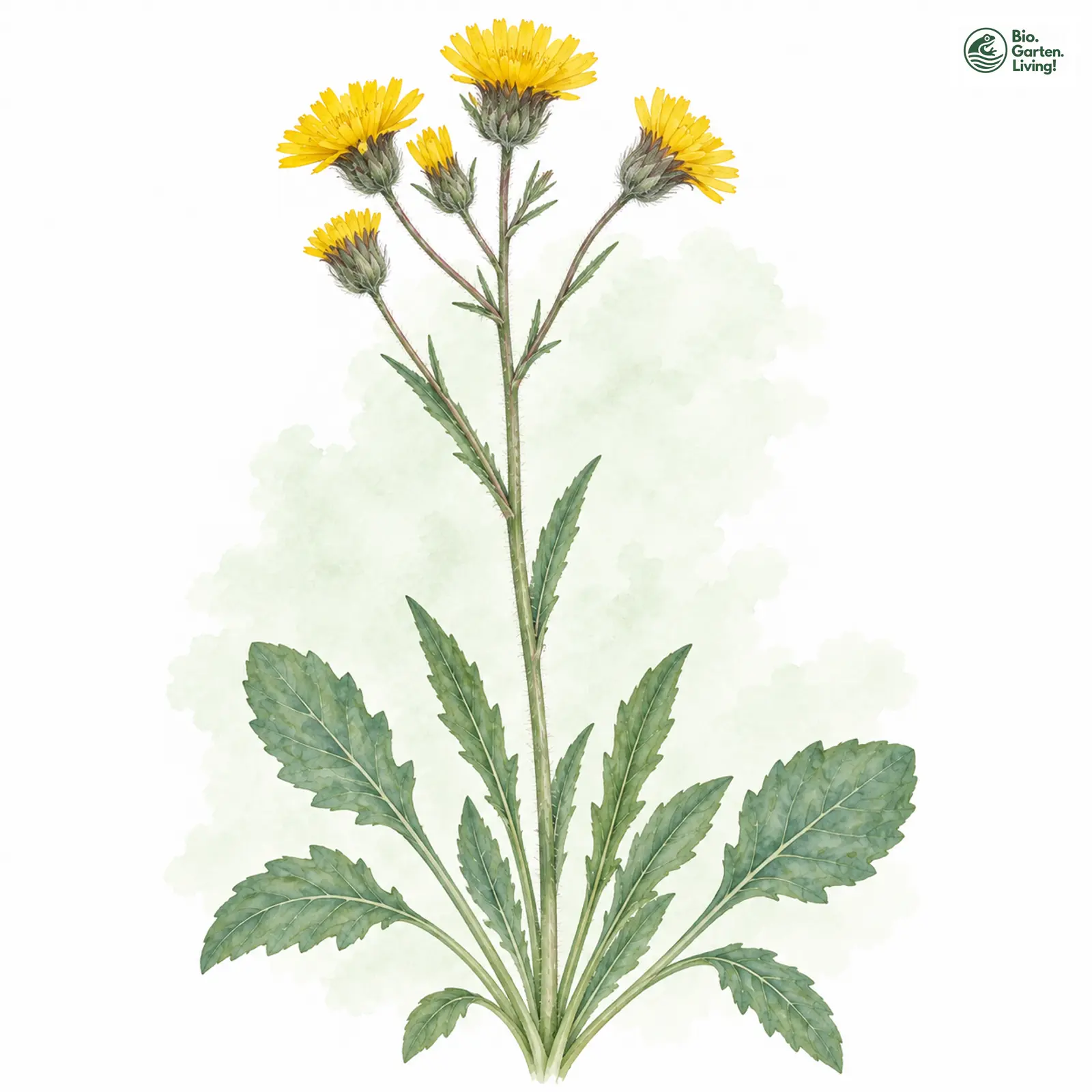 Aquarellzeichnung: Dolliners Habichtskraut (Hieracium dollineri)
