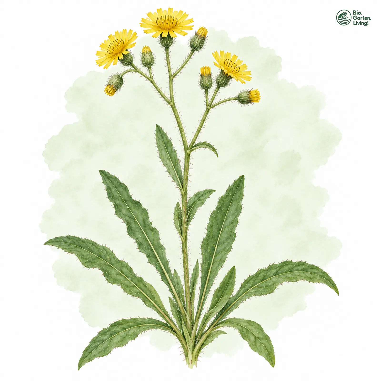 Aquarellzeichnung: Trügerisches Habichtskraut (Hieracium fallacinum)