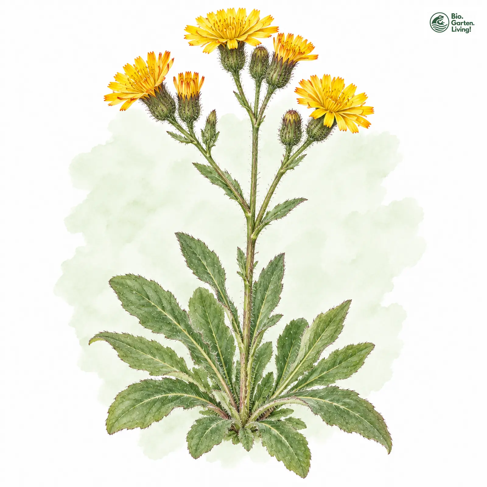 Aquarellzeichnung: Dunkelbraunes Habichtskraut (Hieracium fuscum)