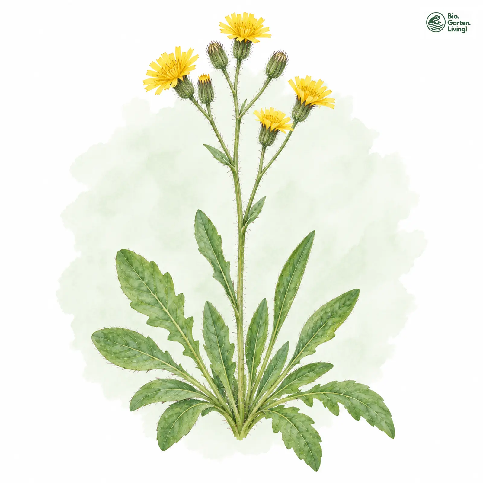 Aquarellzeichnung: Verbleichendes Habichtskraut (Hieracium pallescens)