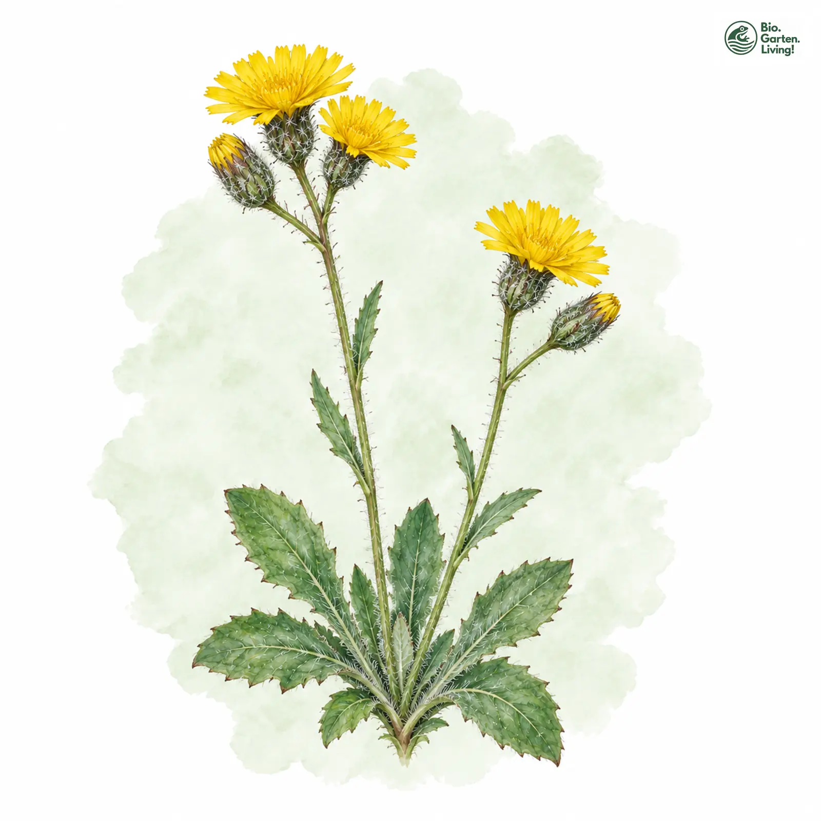 Aquarellzeichnung: Pietroscher Habichtskraut (Hieracium pietroszense)