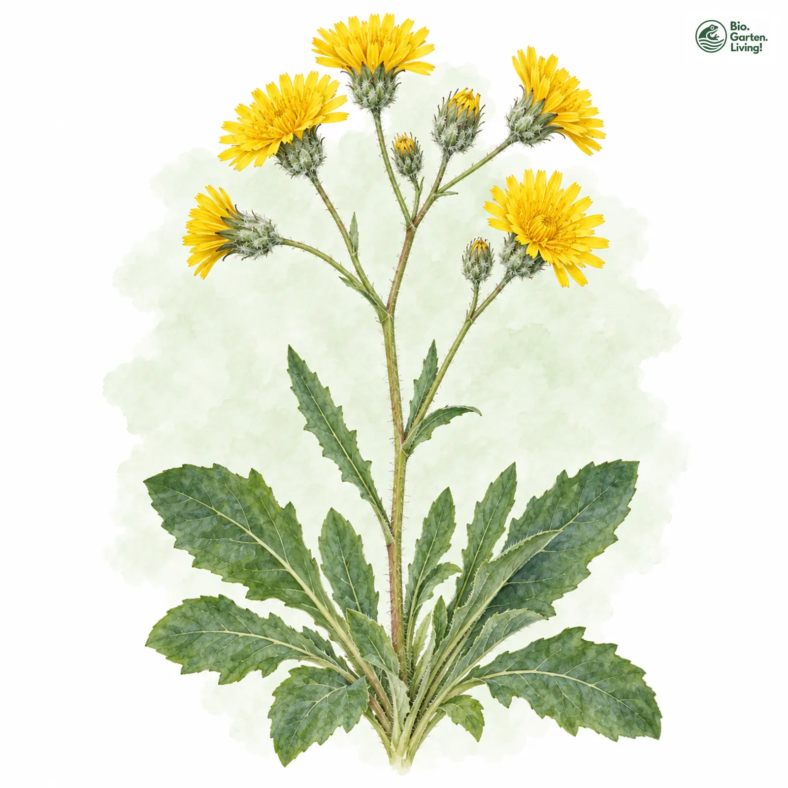 Aquarellzeichnung: Vorarlberger Habichtskraut (Hieracium rohacsense)