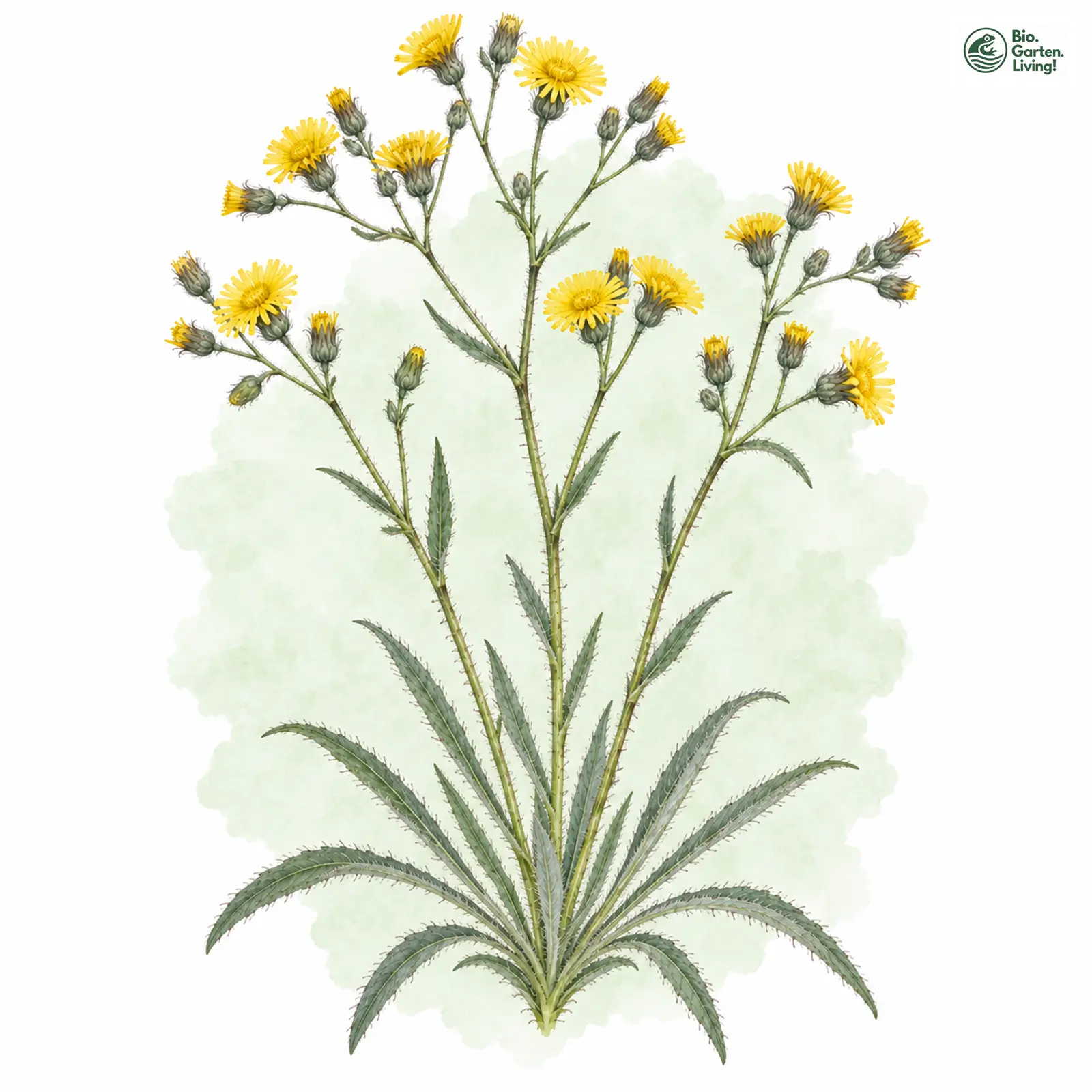 Aquarellzeichnung: Roth-Habichtskraut (Hieracium rothianum)