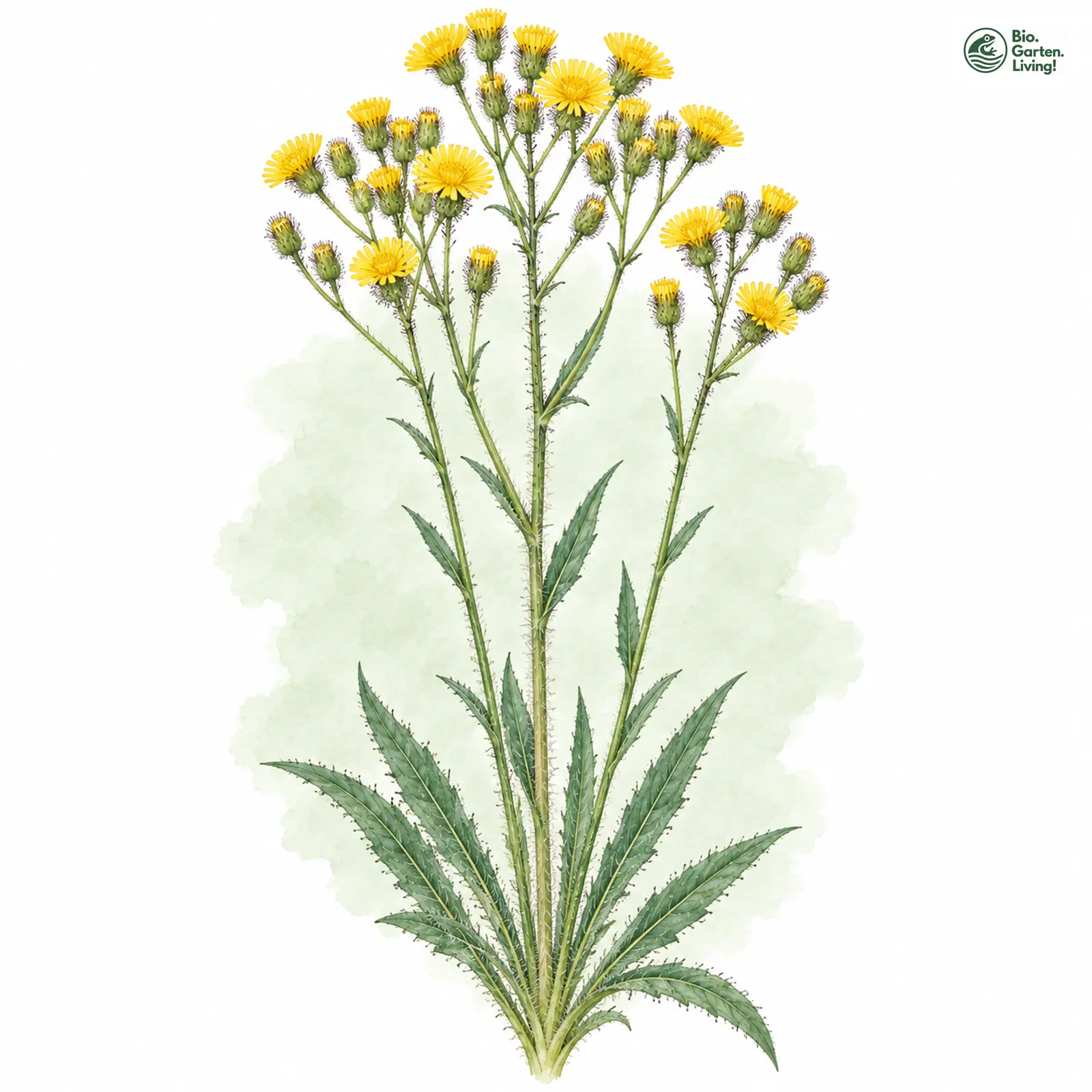 Aquarellzeichnung: Schneid-Habichtskraut (Hieracium schneidii)