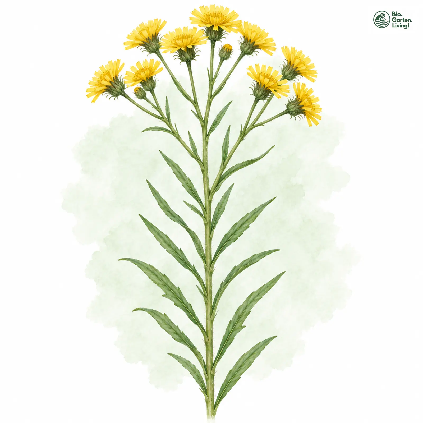 Aquarellzeichnung: Doldiges Habichtskraut (Hieracium umbellatum)