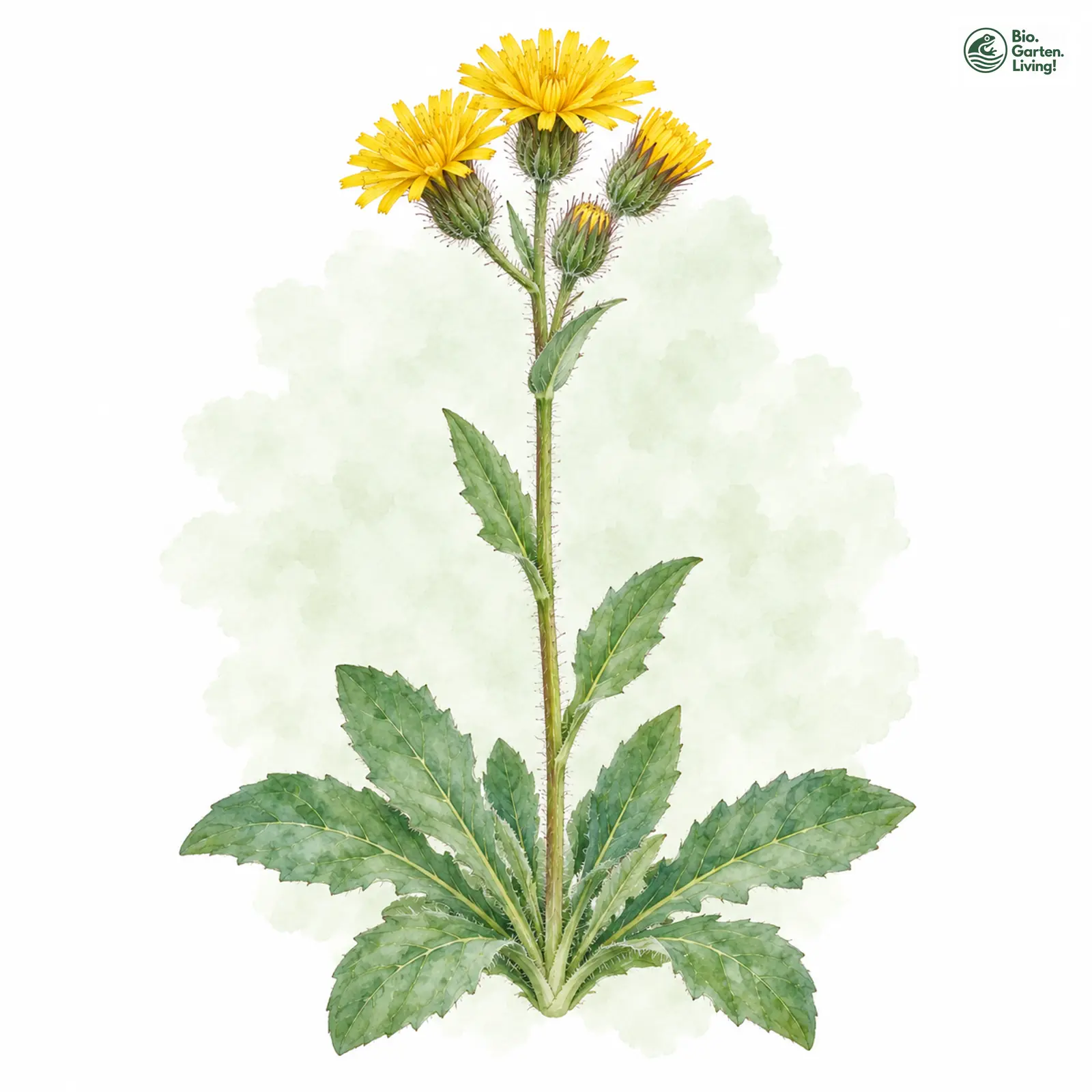 Aquarellzeichnung: Wilczek-Habichtskraut (Hieracium wilczekianum)