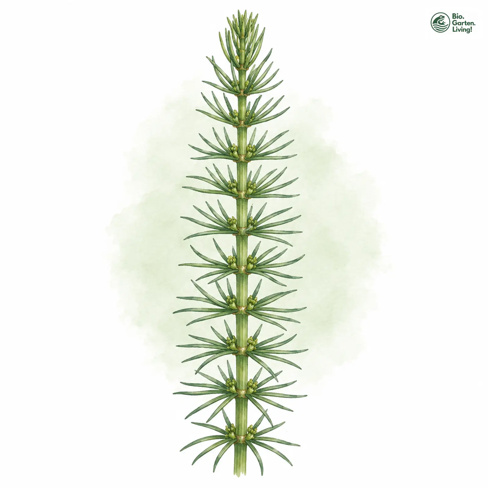 Aquarellzeichnung: Gewöhnlicher Tannenwedel (Hippuris vulgaris)