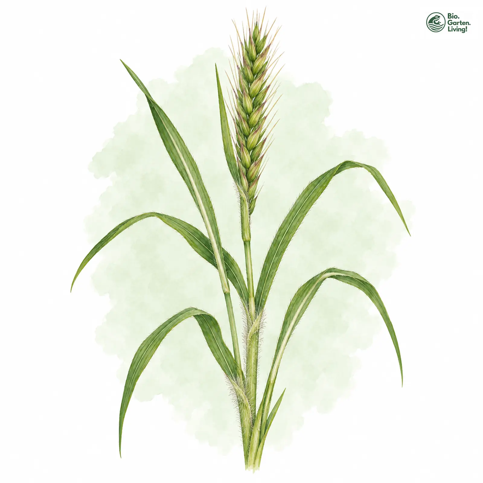 Aquarellzeichnung: Waldgerste (Hordelymus europaeus)