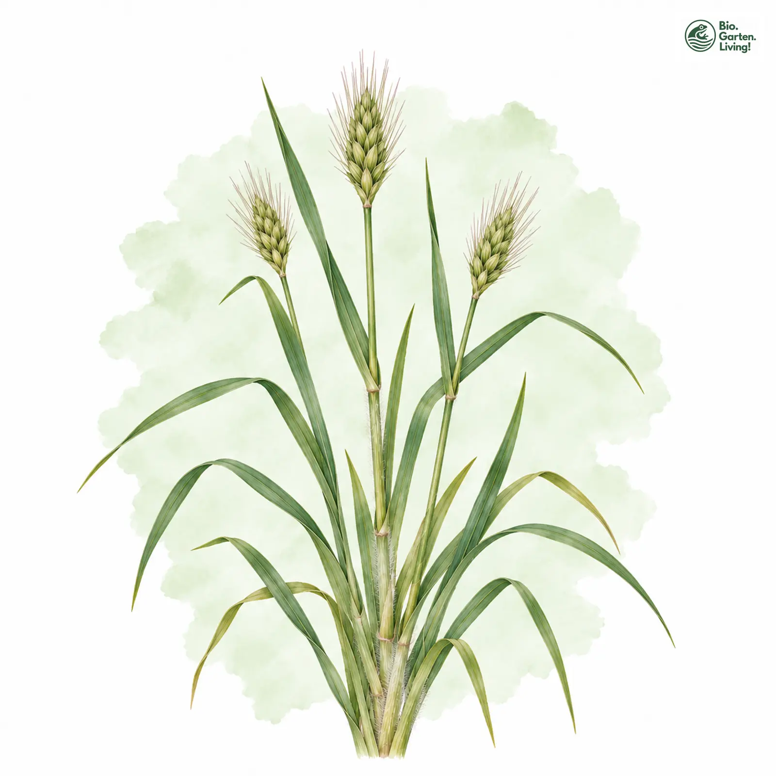 Aquarellzeichnung: Roggen-Gerste (Hordeum secalinum)