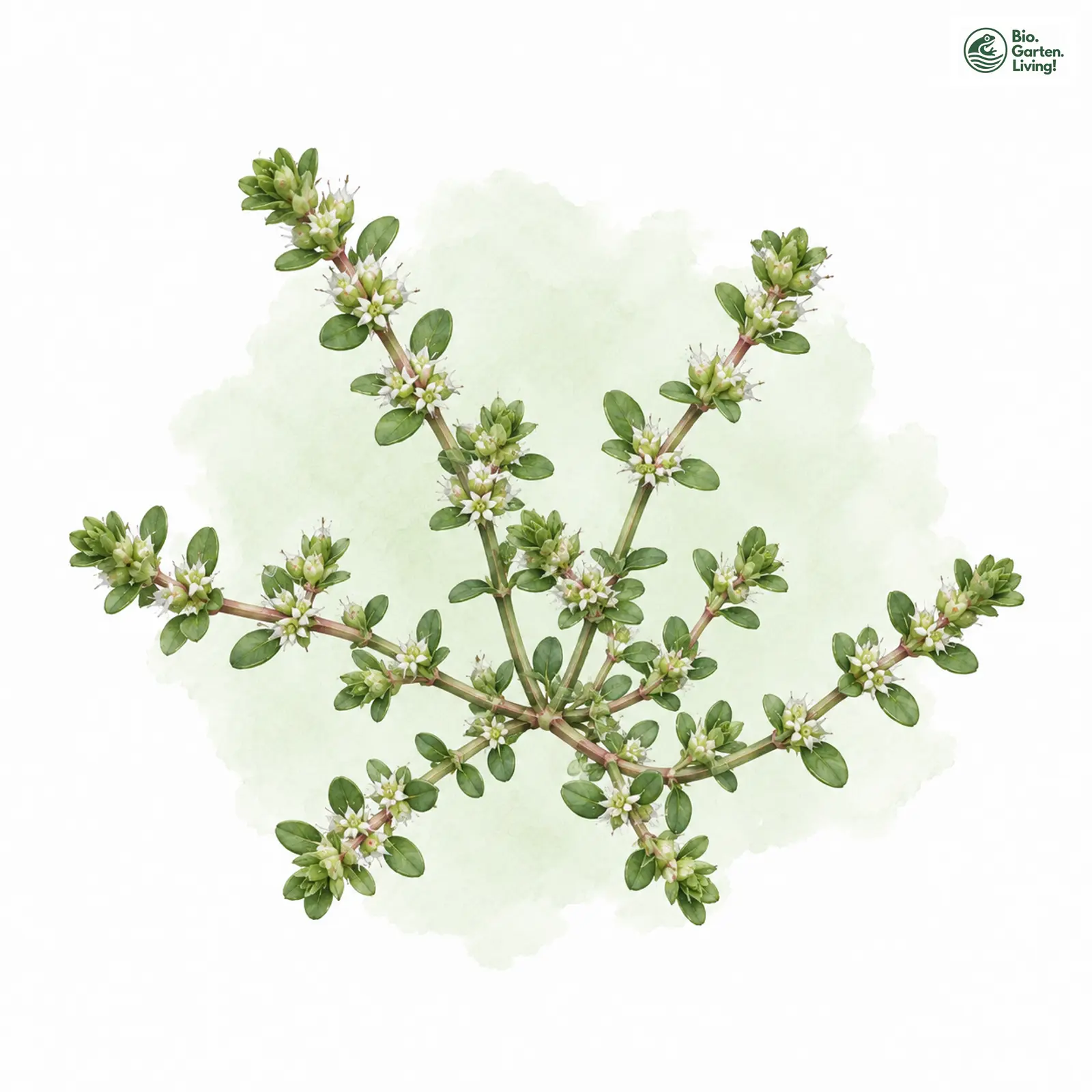 Aquarellzeichnung: Quirlige Knorpelmiere (Illecebrum verticillatum)