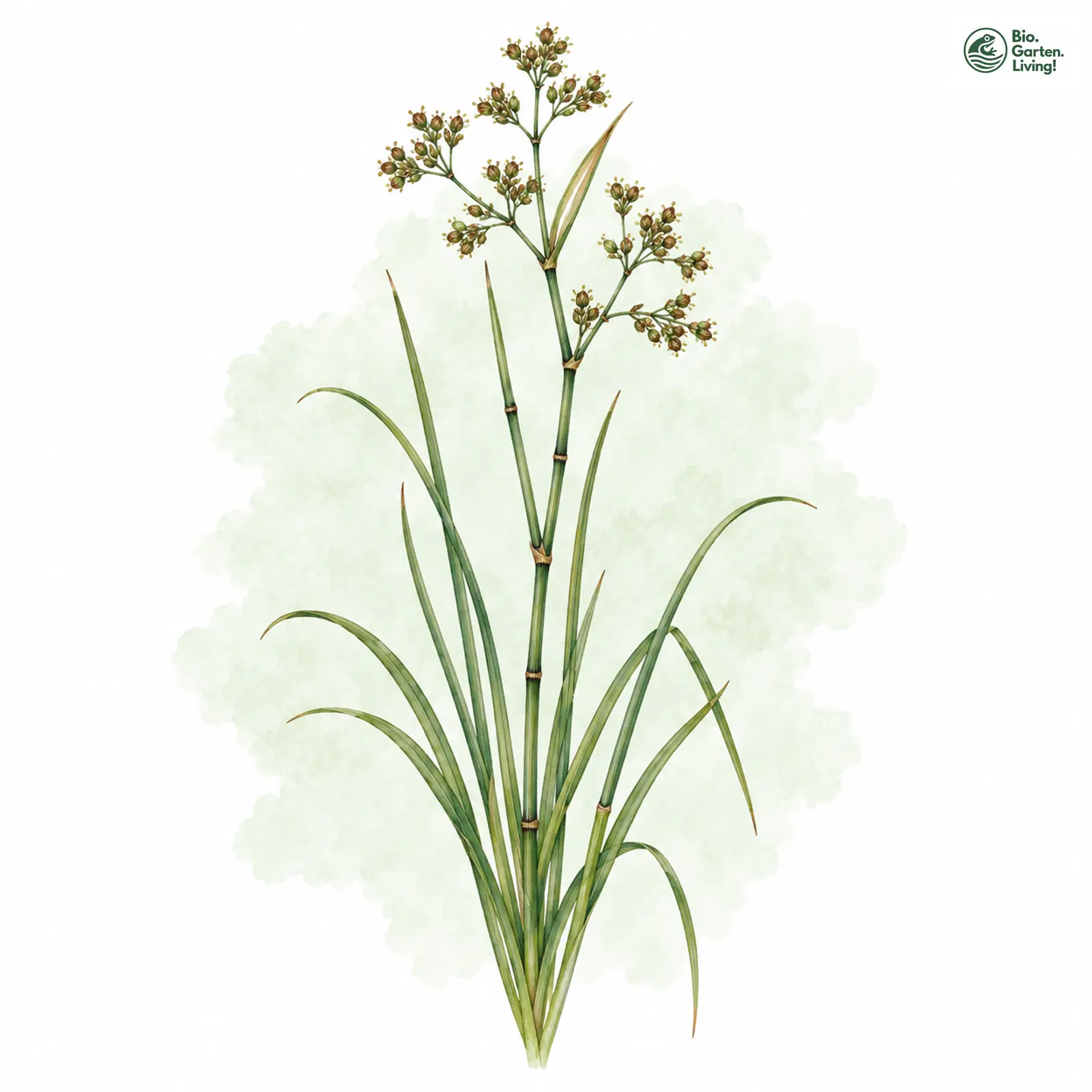 Aquarellzeichnung: Glieder-Binse (Juncus articulatus)
