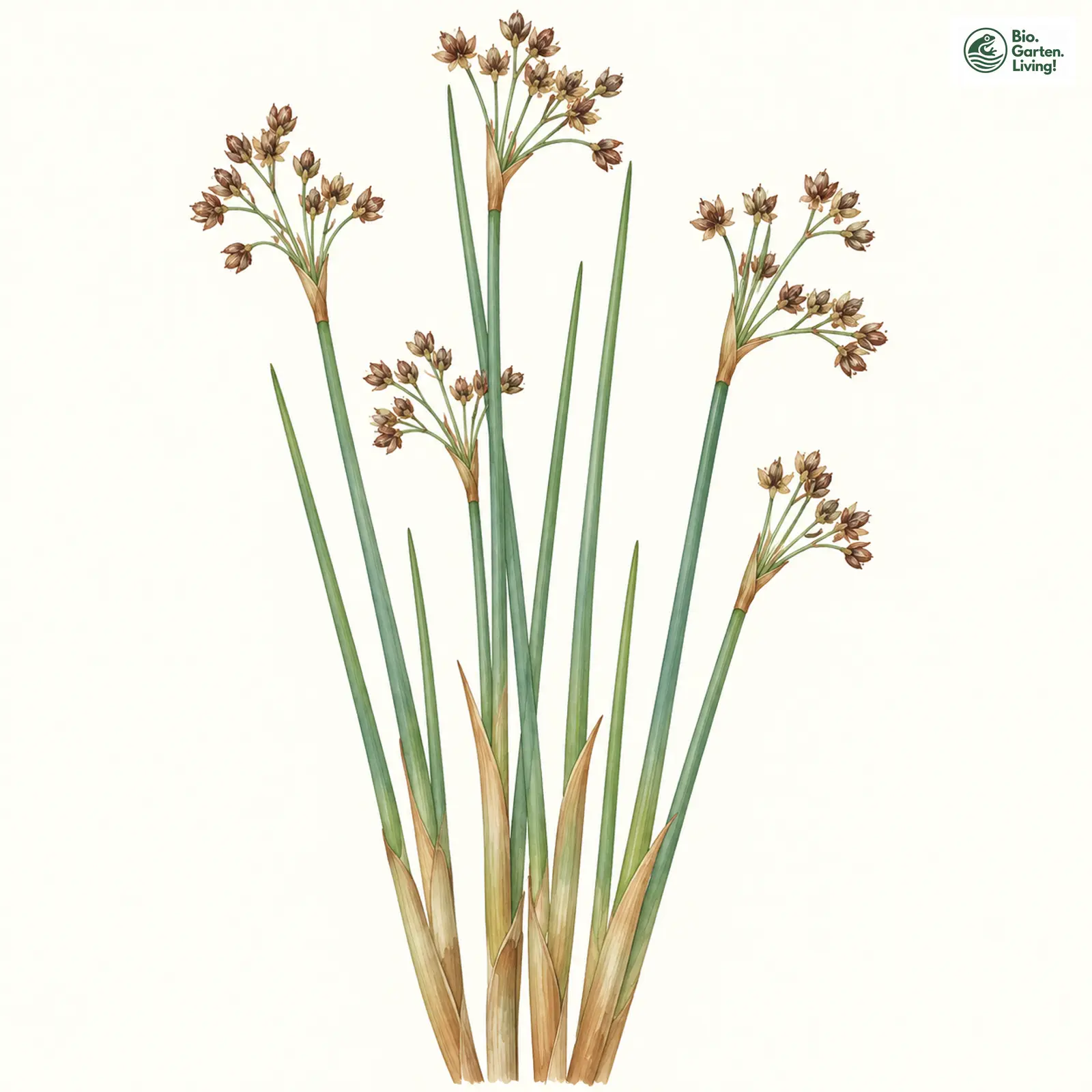 Aquarellzeichnung: Baltische Binse (Juncus balticus)
