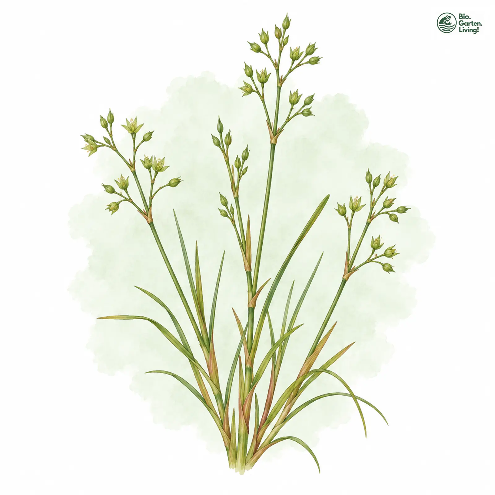 Aquarellzeichnung: Kröten-Binse (Juncus bufonius)