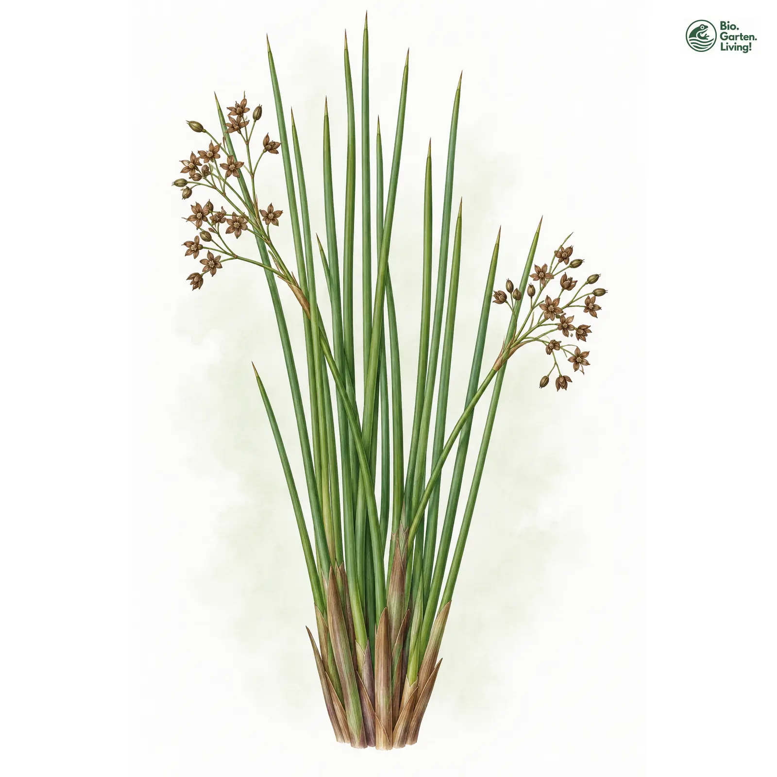 Aquarellzeichnung: Flatter-Binse (Juncus effusus)