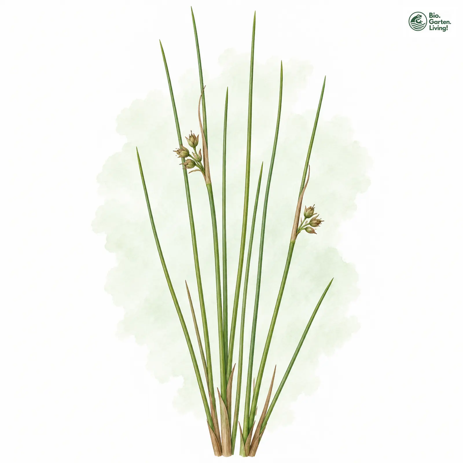 Aquarellzeichnung: Faden-Binse (Juncus filiformis)