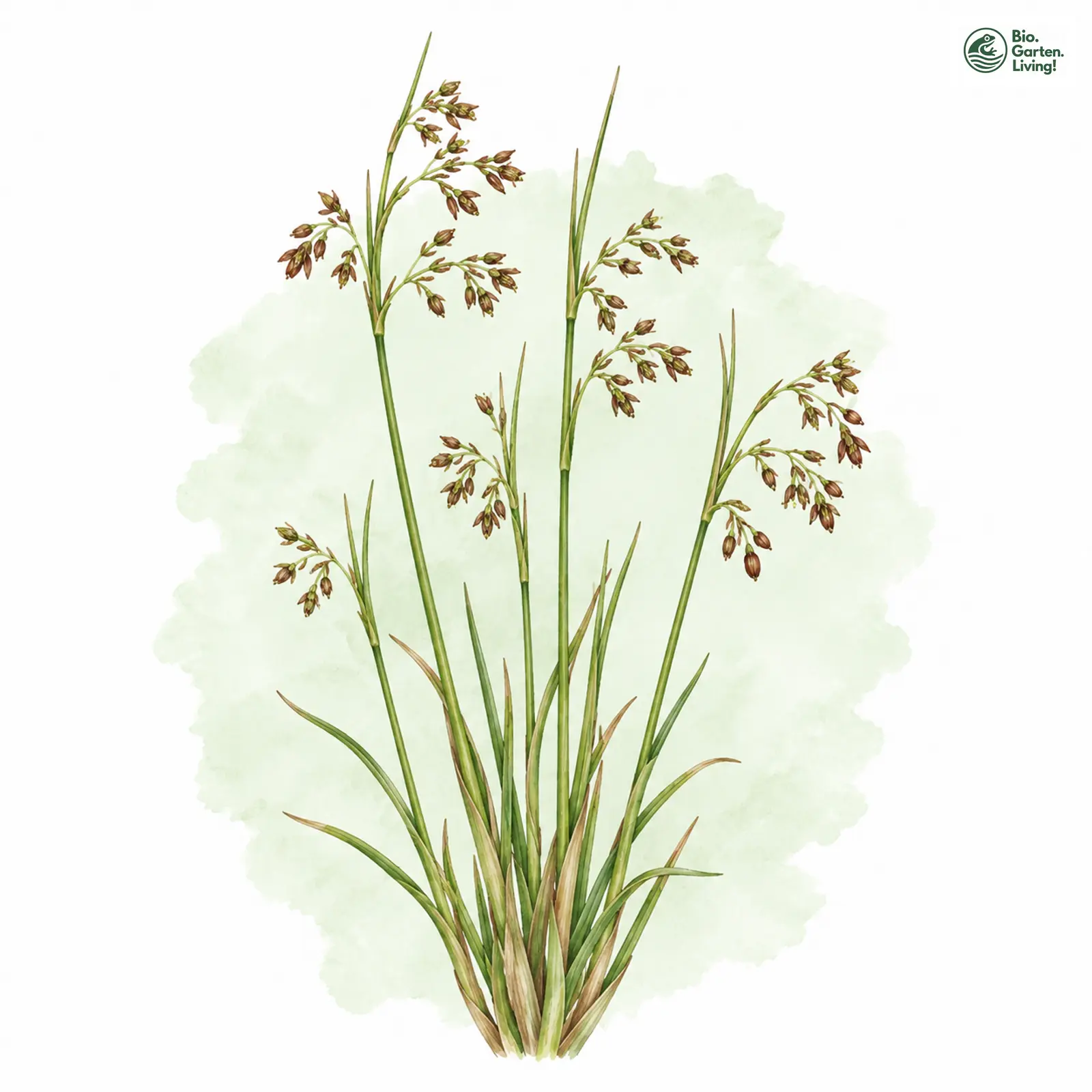Aquarellzeichnung: Salz-Binse (Juncus gerardi)