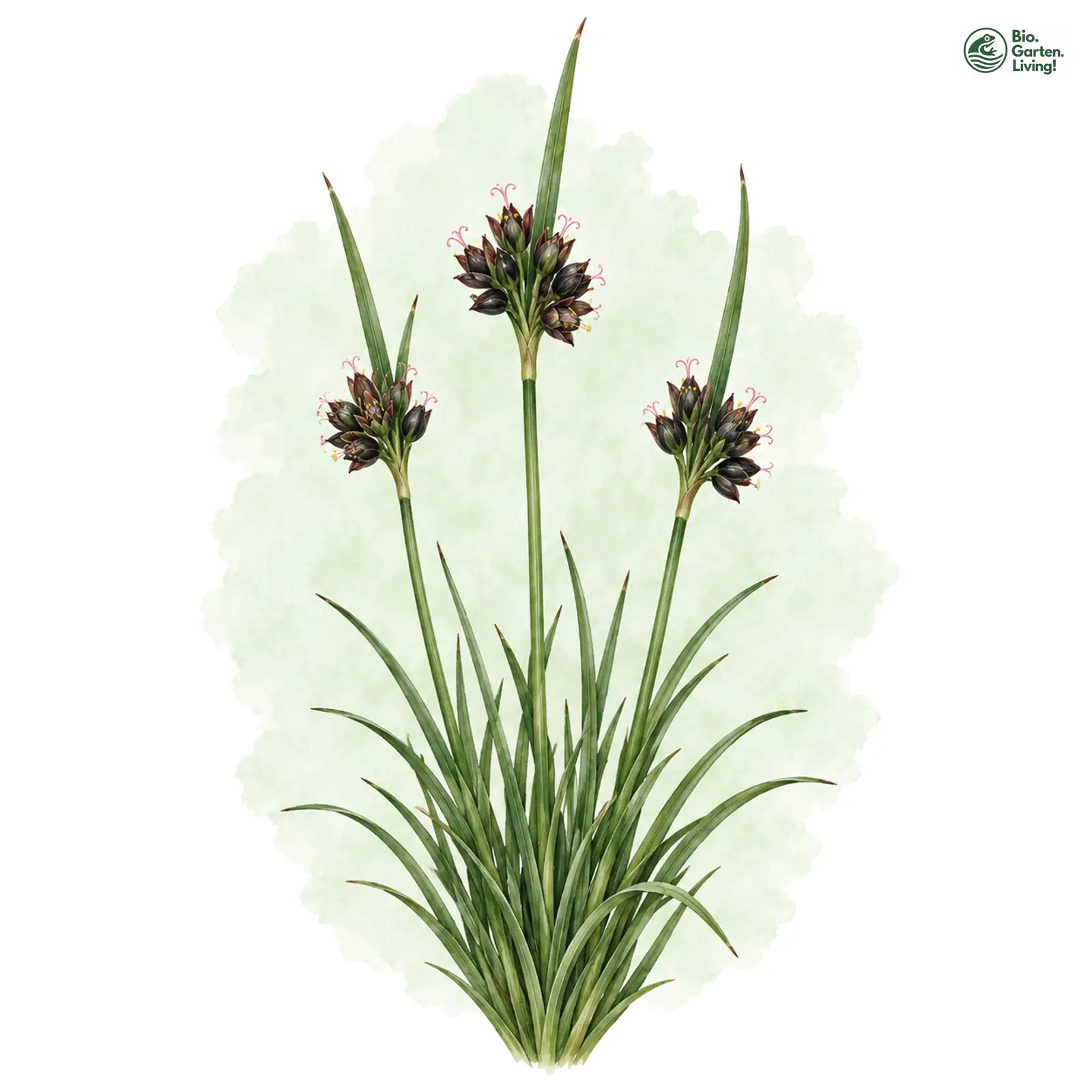 Aquarellzeichnung: Jacquin-Binse (Juncus jacquinii)