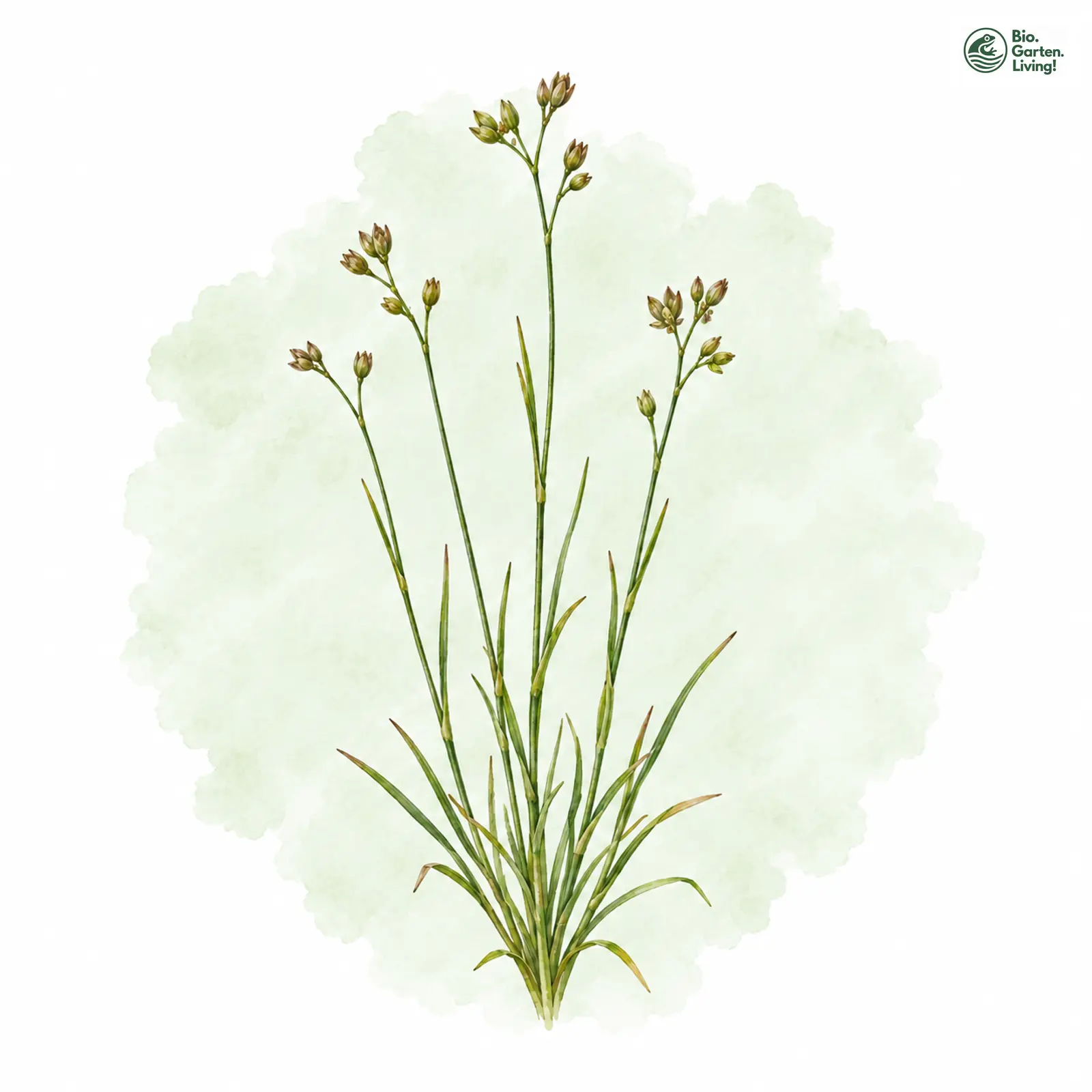 Aquarellzeichnung: Kleinste Binse (Juncus minutulus)
