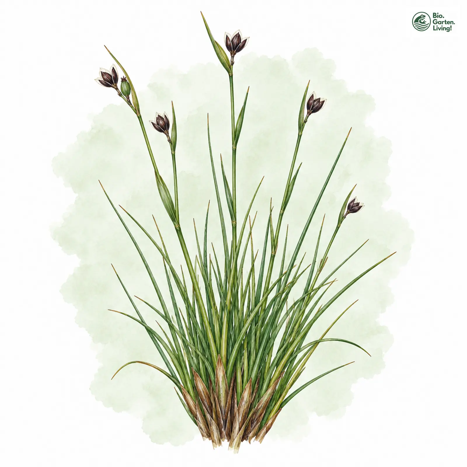 Aquarellzeichnung: Einblütige Binse (Juncus monanthos)