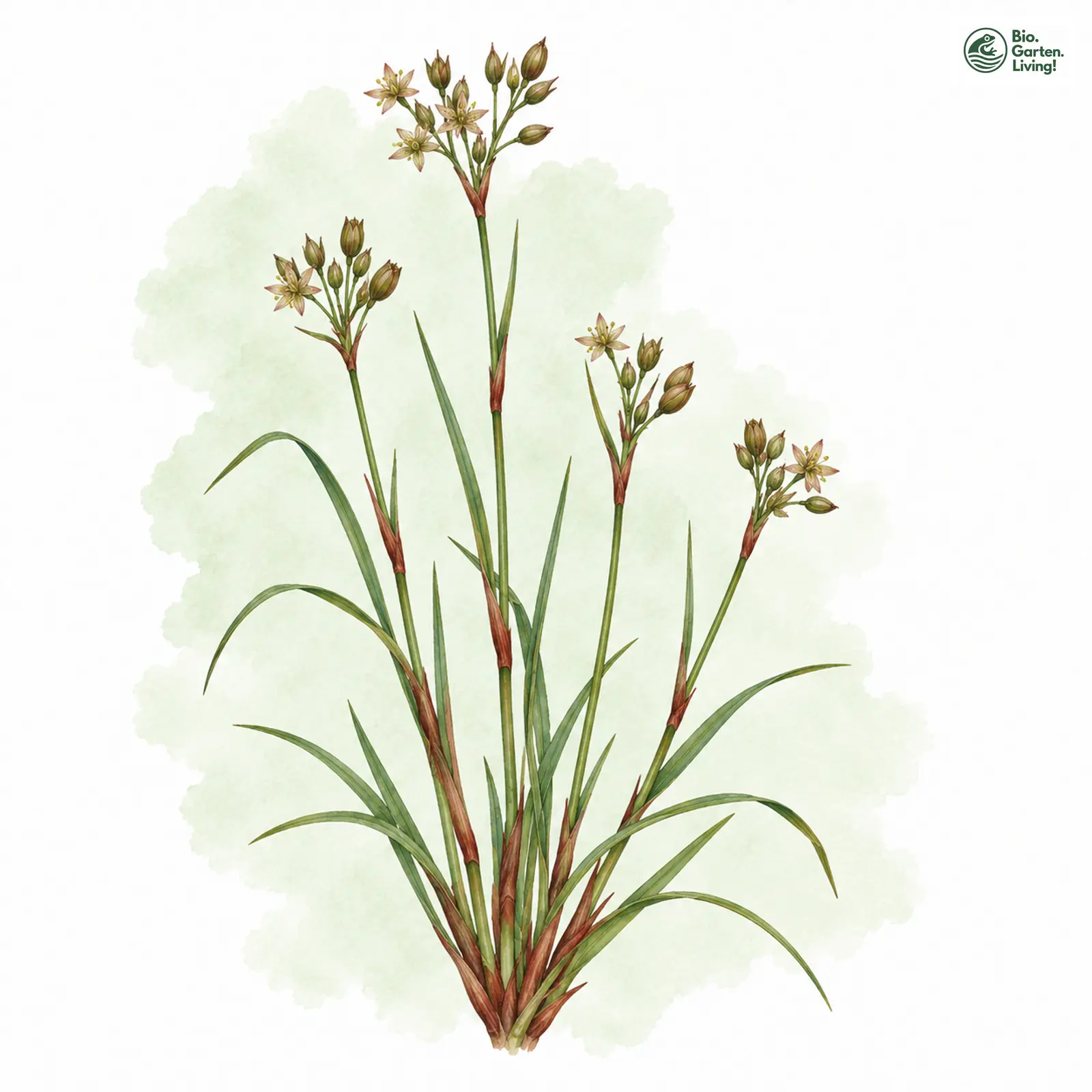 Aquarellzeichnung: Frosch-Binse (Juncus ranarius)