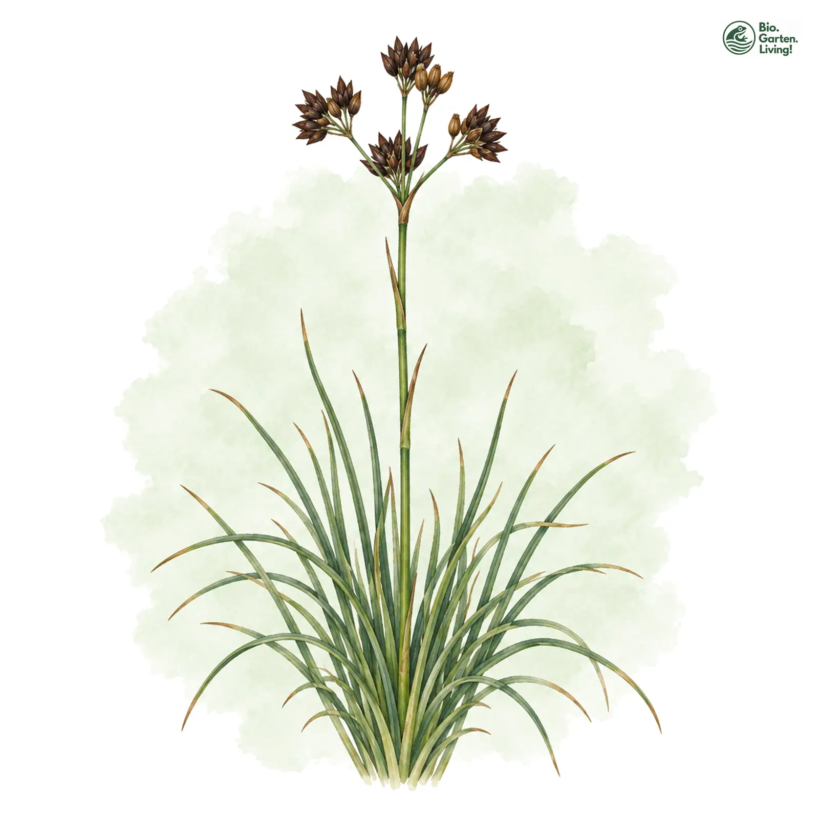 Aquarellzeichnung: Sparrige Binse (Juncus squarrosus)