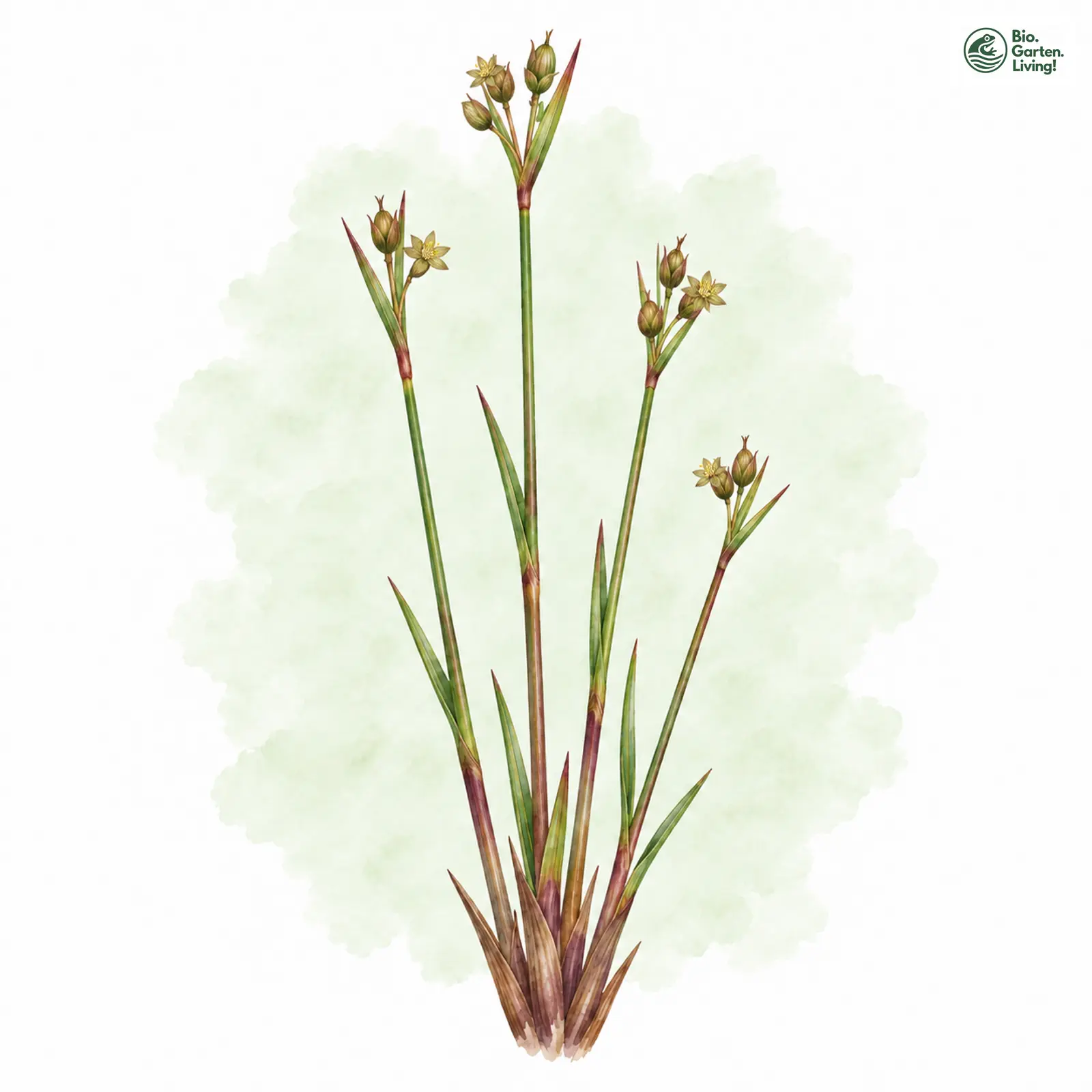 Aquarellzeichnung: Moor-Binse (Juncus stygius)