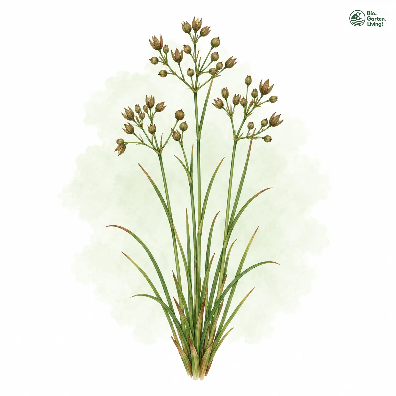 Aquarellzeichnung: Sand-Binse (Juncus tenageia)