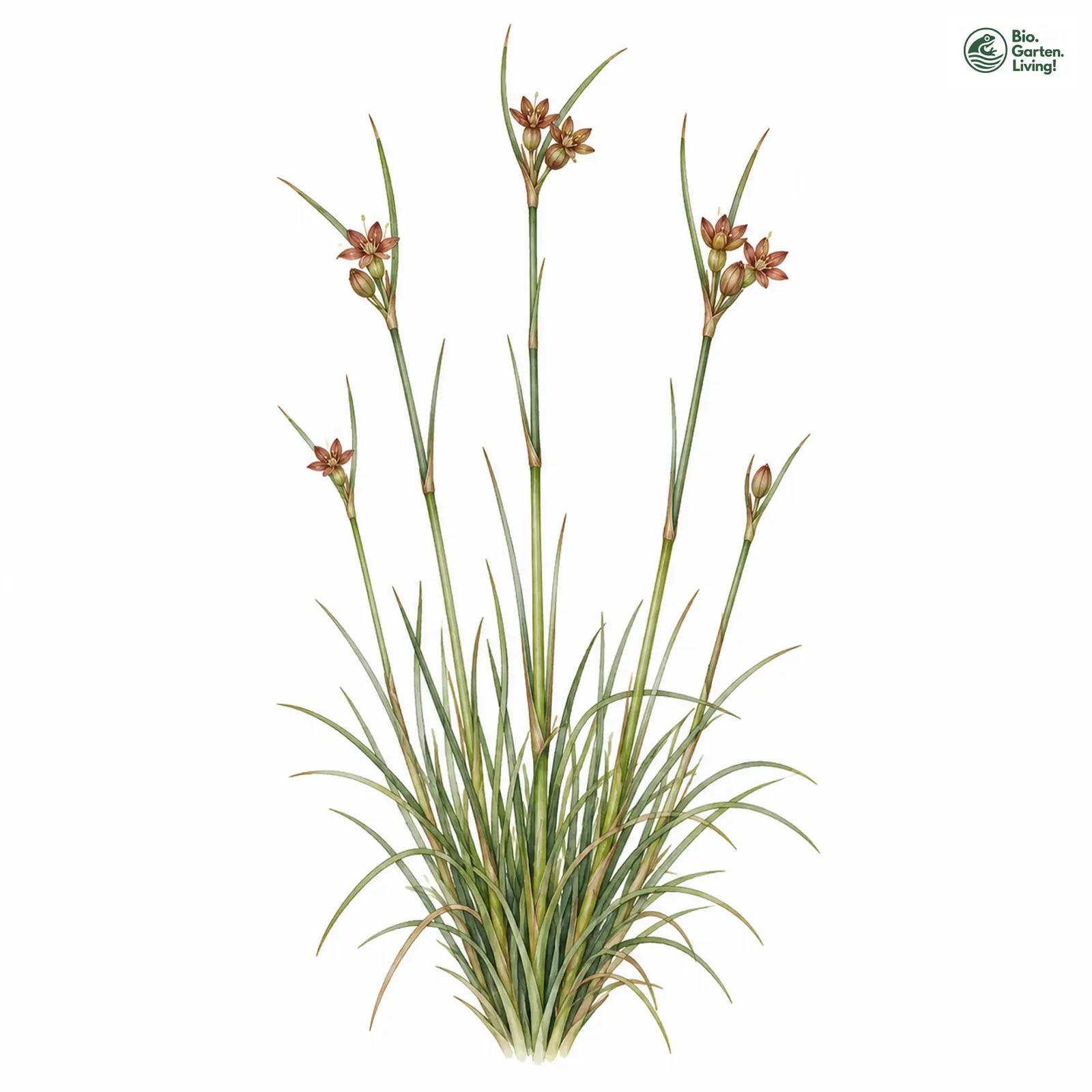Aquarellzeichnung: Dreiblatt-Binse (Juncus trifidus (im engeren Sinne))