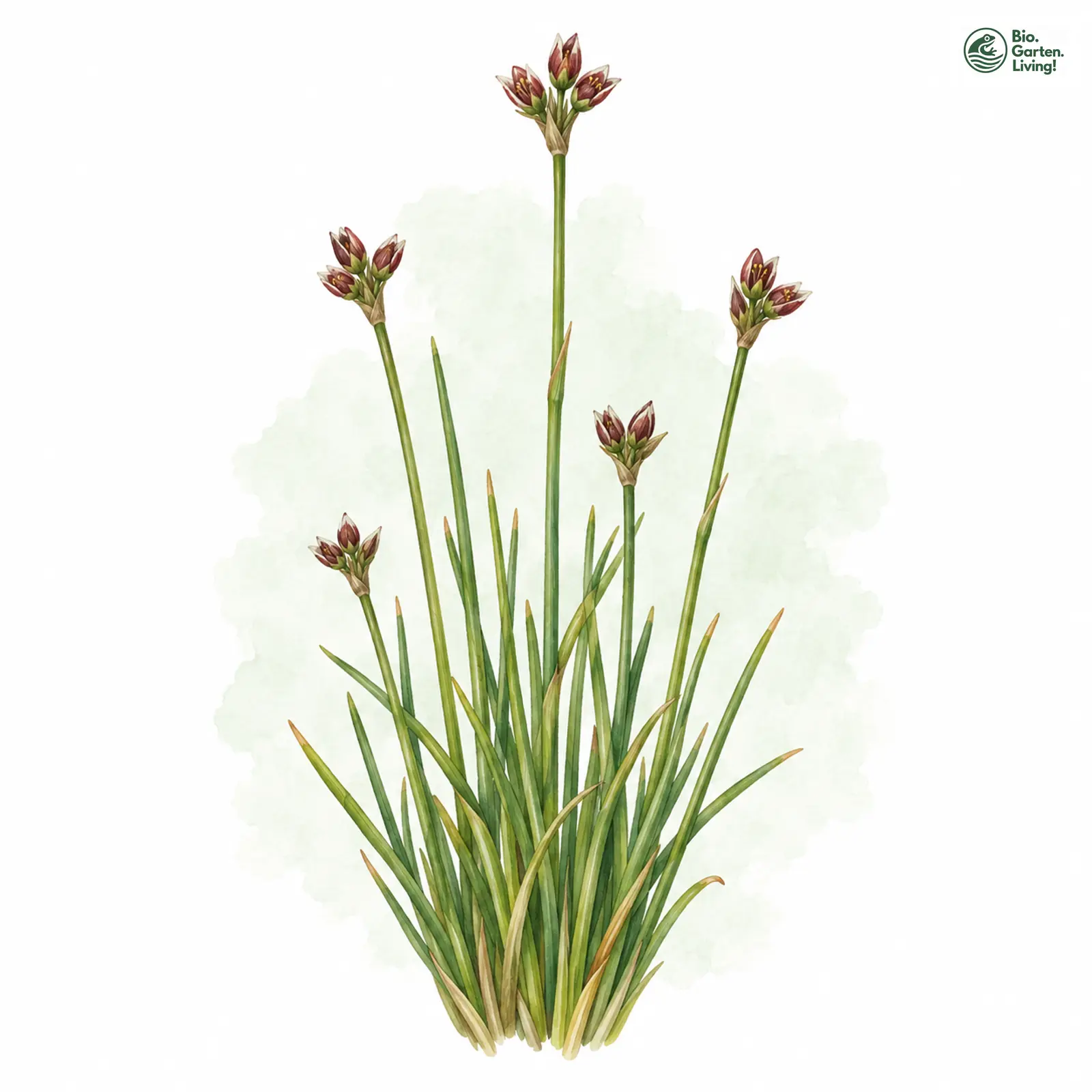 Aquarellzeichnung: Dreiblütige Binse (Juncus triglumis)