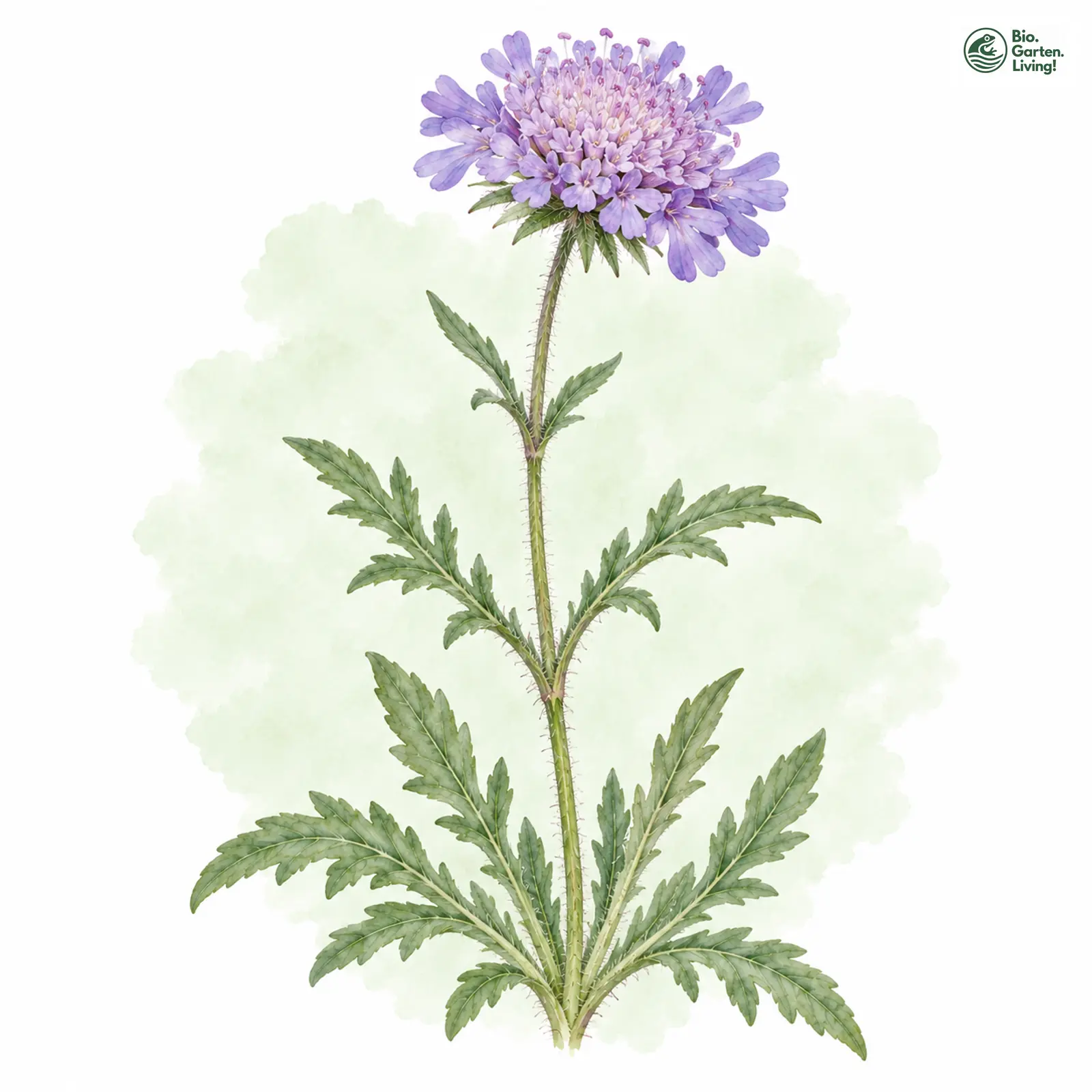 Aquarellzeichnung: Wiesen-Witwenblume (Knautia arvensis (im engeren Sinne))