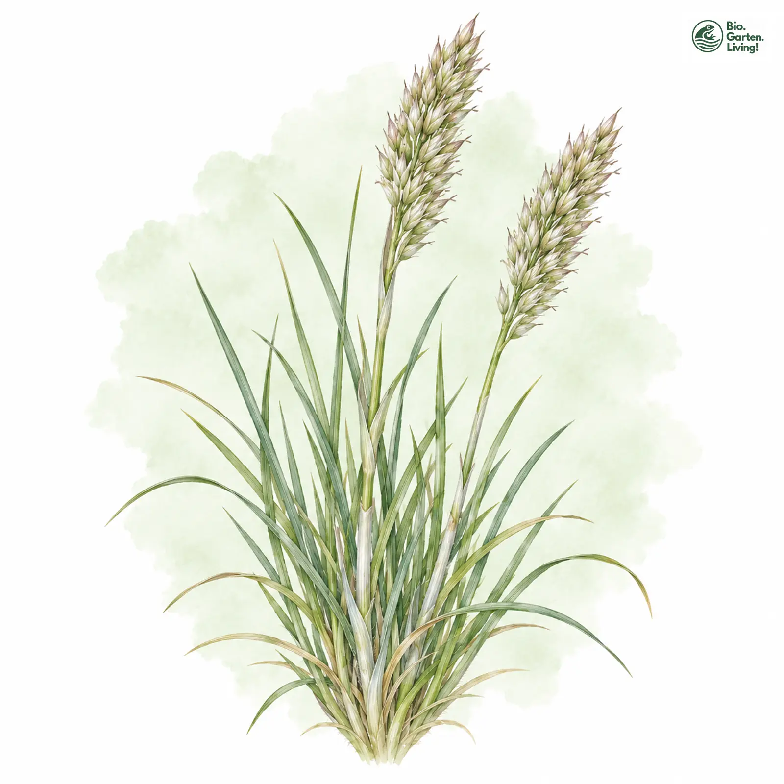 Aquarellzeichnung: Weißliches Schillergras (Koeleria arenaria)