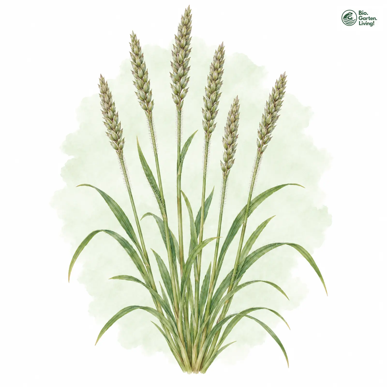 Aquarellzeichnung: Polnisches Schillergras (Koeleria grandis)