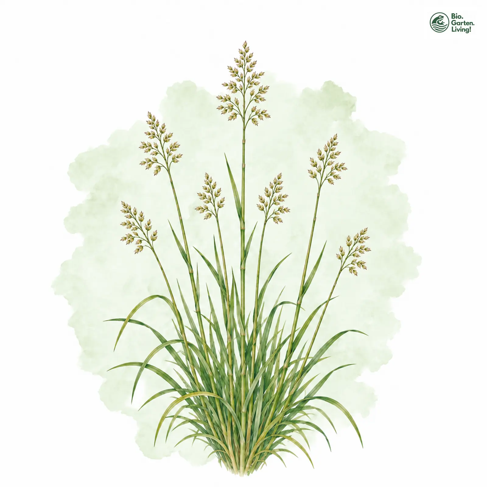 Aquarellzeichnung: Großes Schillergras (Koeleria pyramidata)