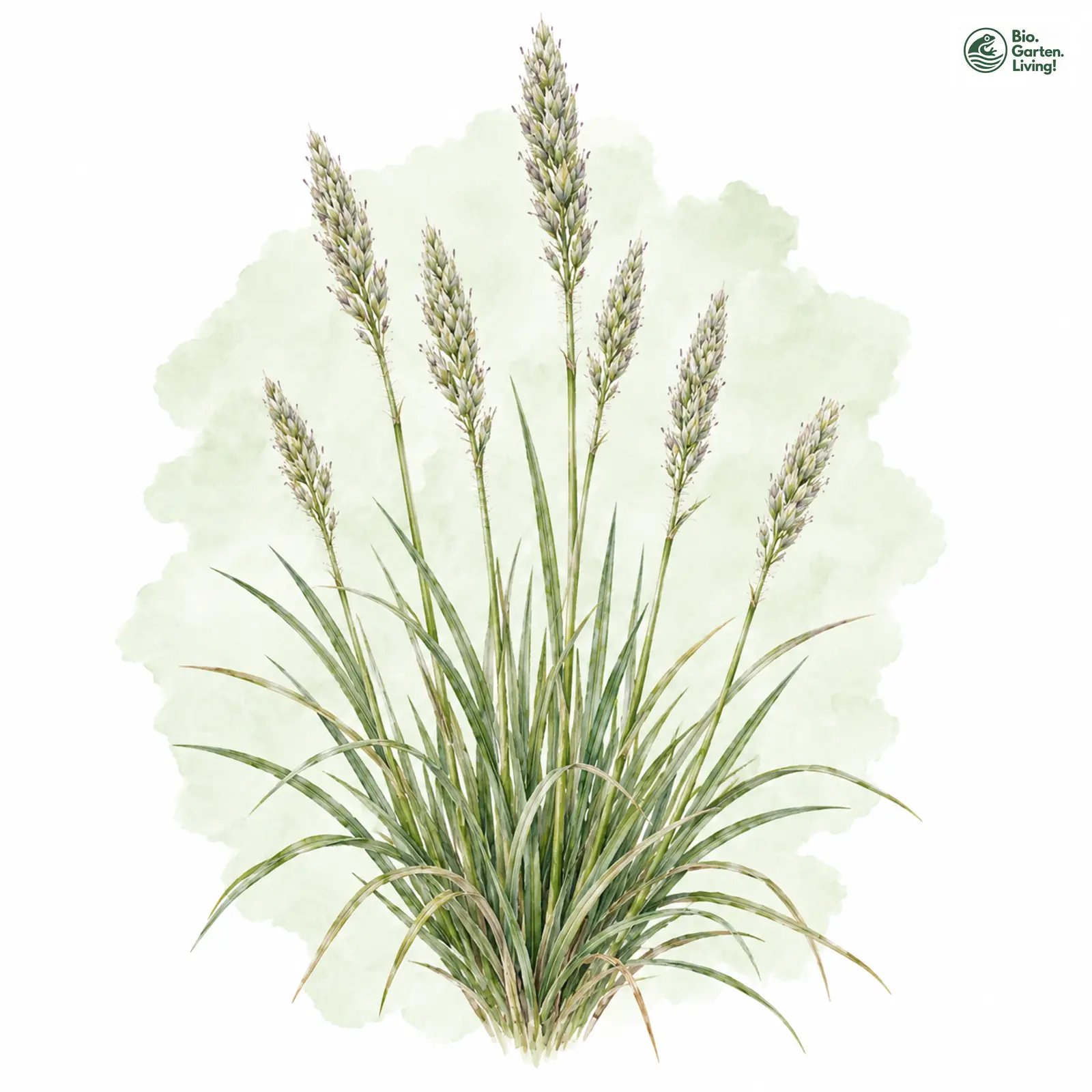 Aquarellzeichnung: Walliser Schillergras (Koeleria vallesiana)