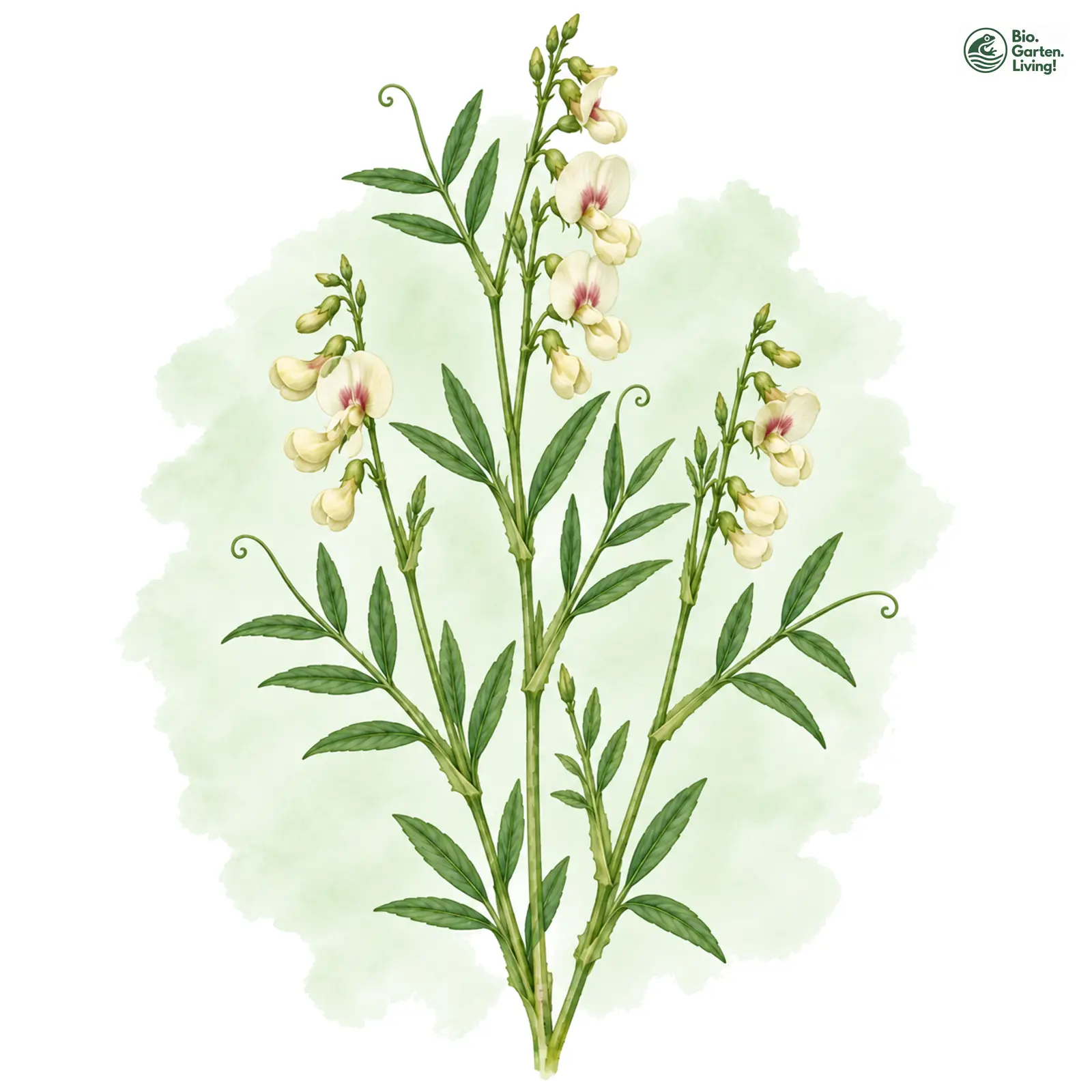 Aquarellzeichnung: Pannonische Platterbse (Lathyrus pannonicus)