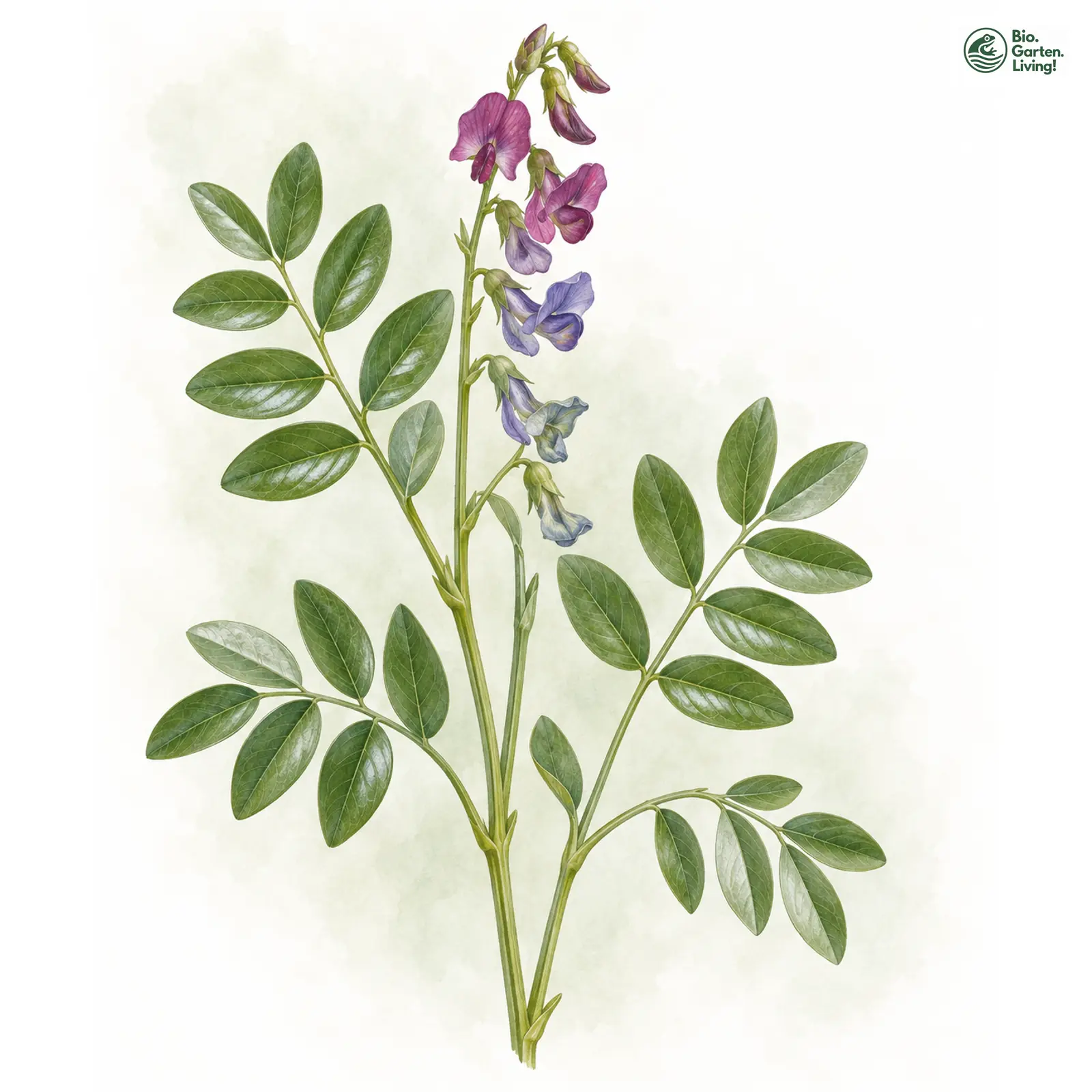 Aquarellzeichnung: Frühlings-Platterbse (Lathyrus vernus)