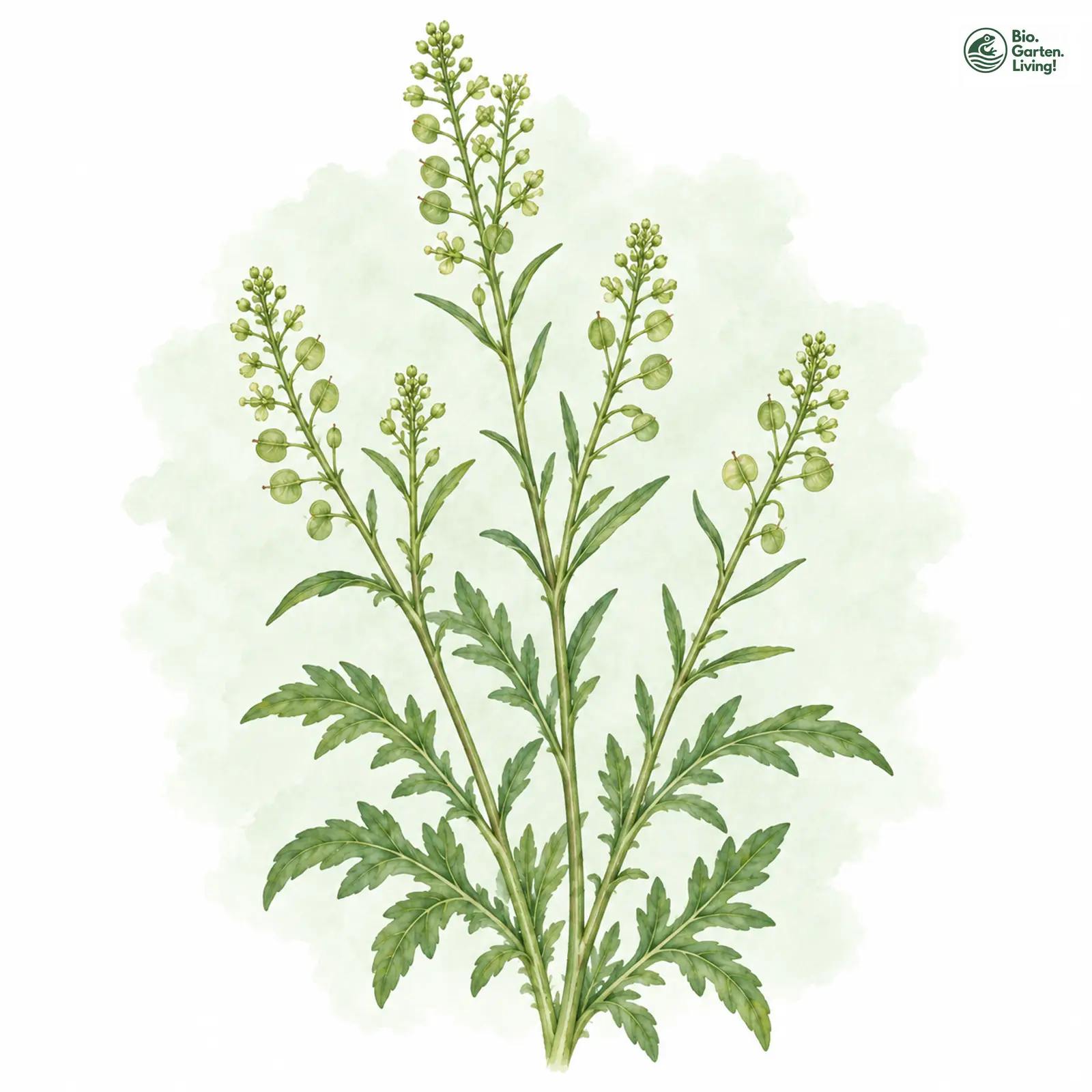 Aquarellzeichnung: Schutt-Kresse (Lepidium ruderale)