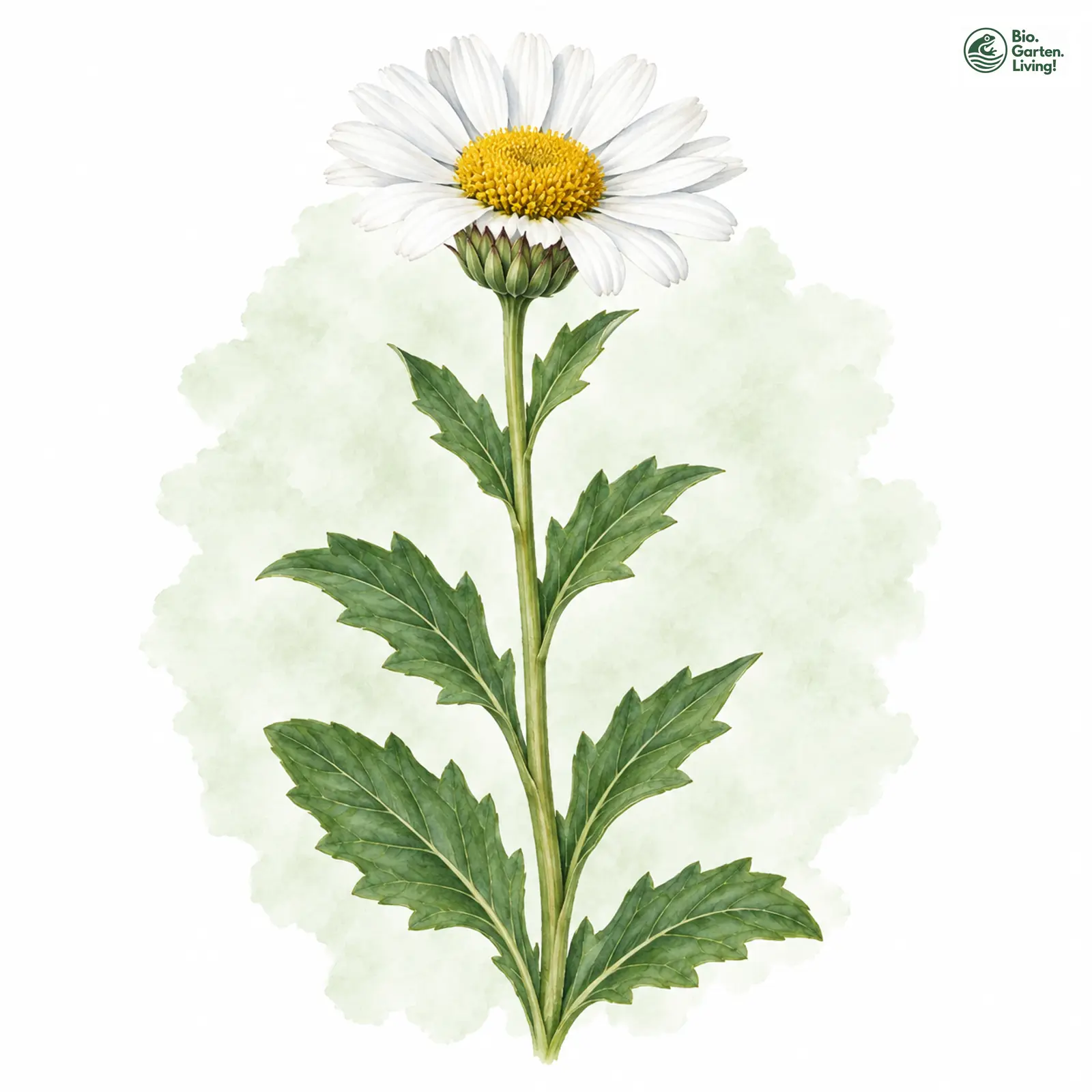 Aquarellzeichnung: Haller-Margerite (Leucanthemum halleri)