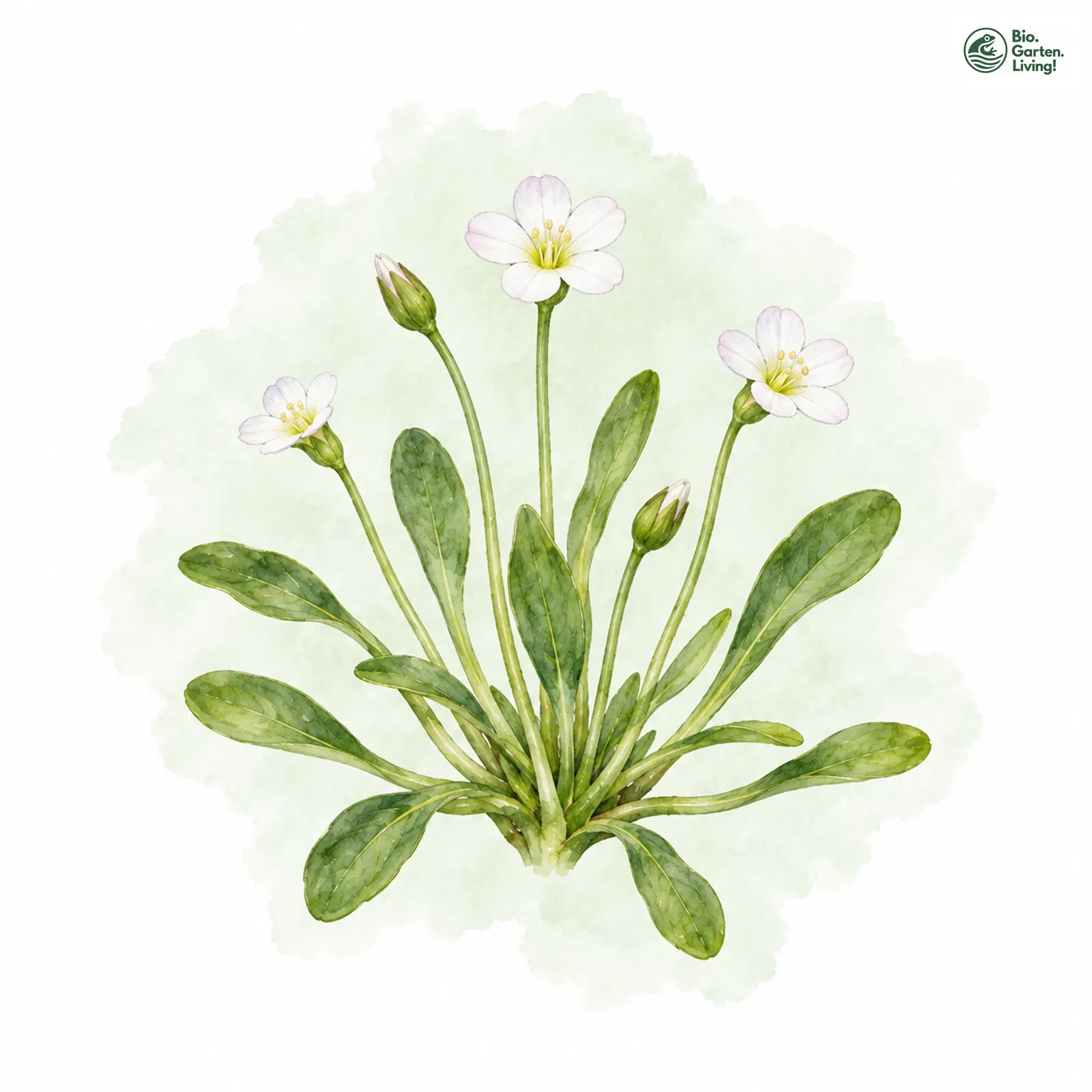 Aquarellzeichnung: Gewöhnliches Schlammkraut (Limosella aquatica)