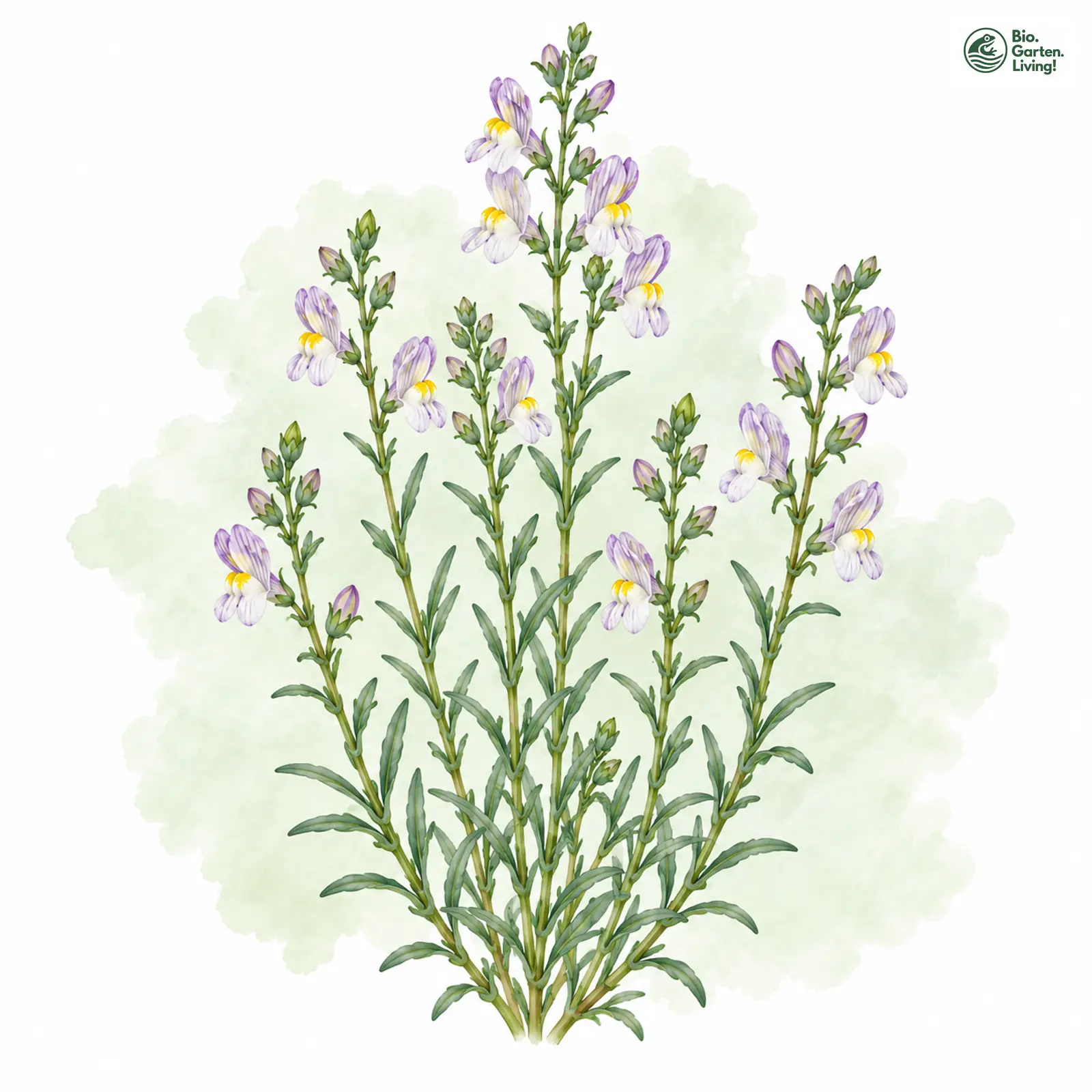 Aquarellzeichnung: Streifen-Leinkraut (Linaria repens)