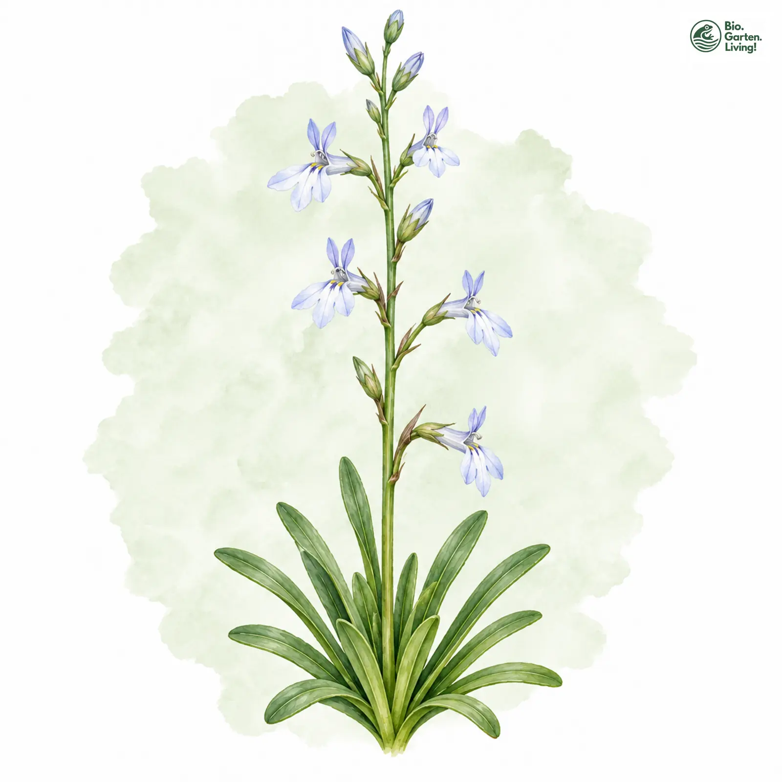 Aquarellzeichnung: Wasser-Lobelie (Lobelia dortmanna)