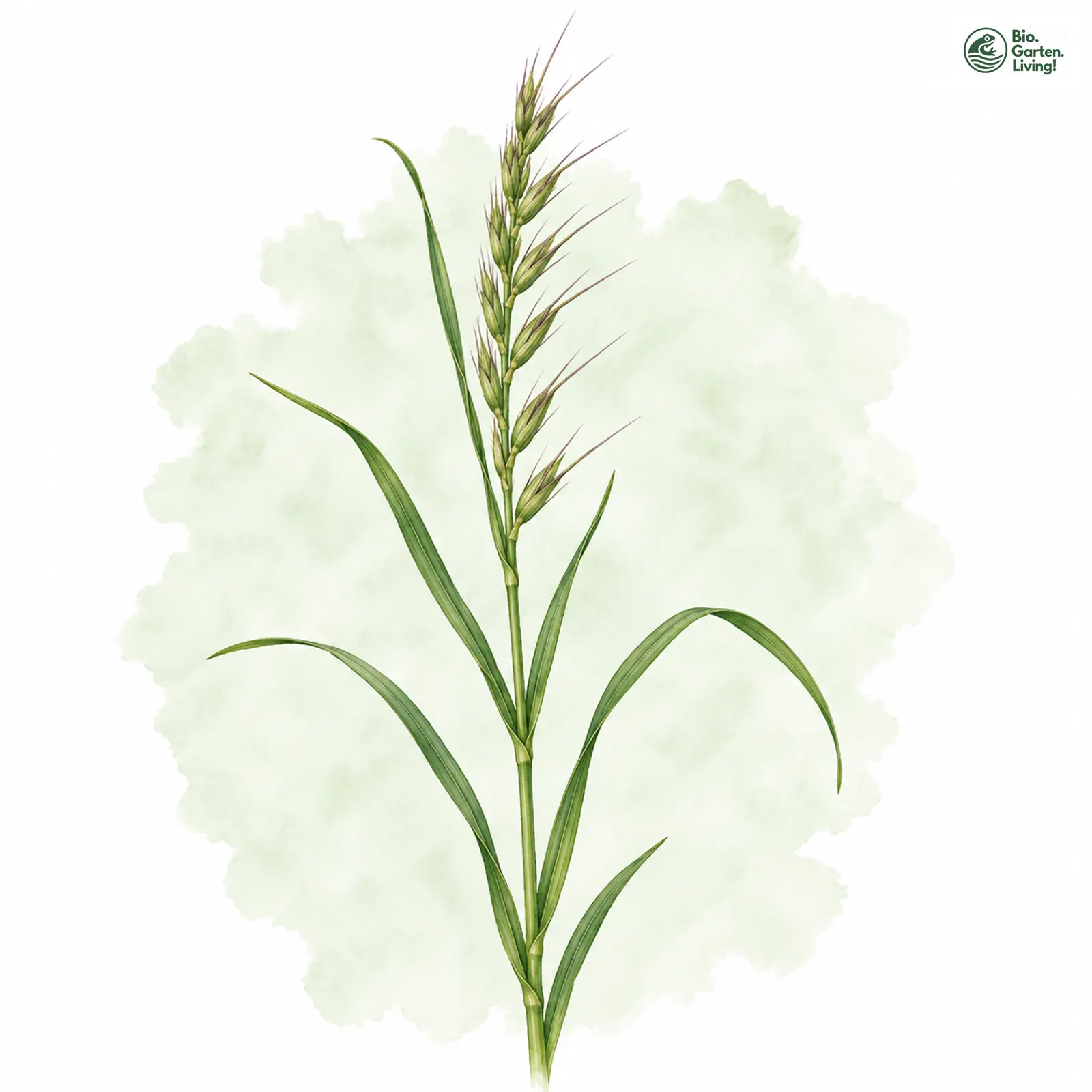 Aquarellzeichnung: Taumel-Lolch (Lolium temulentum)