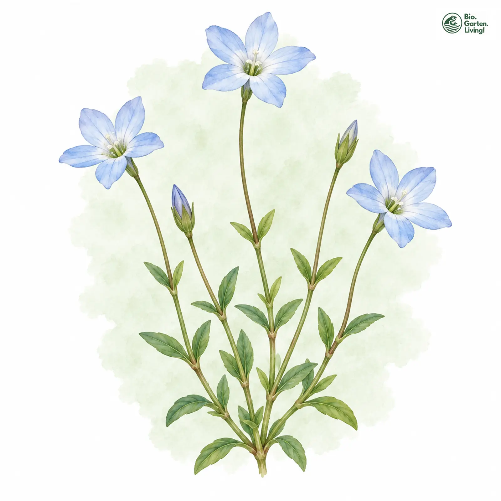 Aquarellzeichnung: Kärntner Saumnarbe (Lomatogonium carinthiacum)
