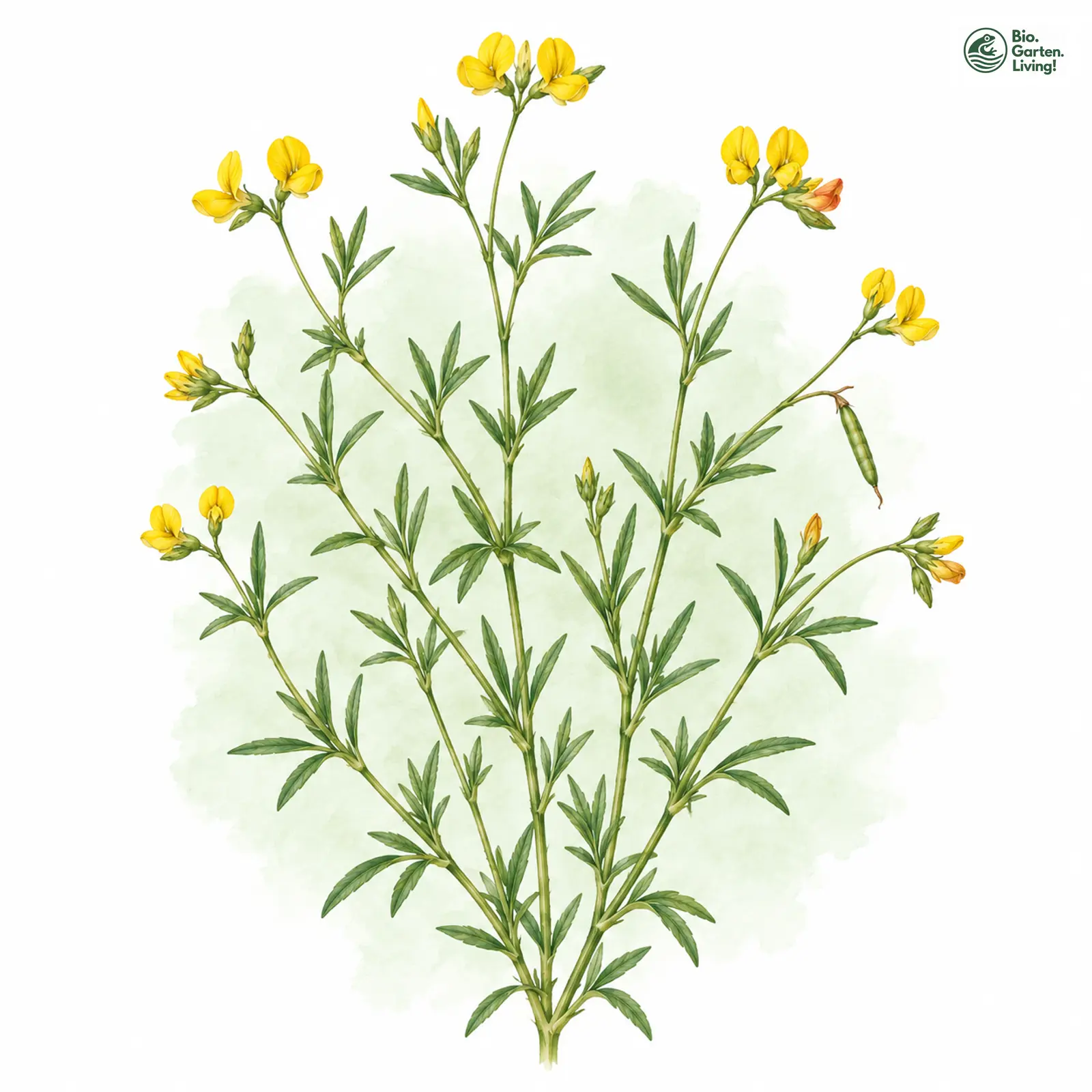 Aquarellzeichnung: Schmalblatt-Hornklee (Lotus tenuis)