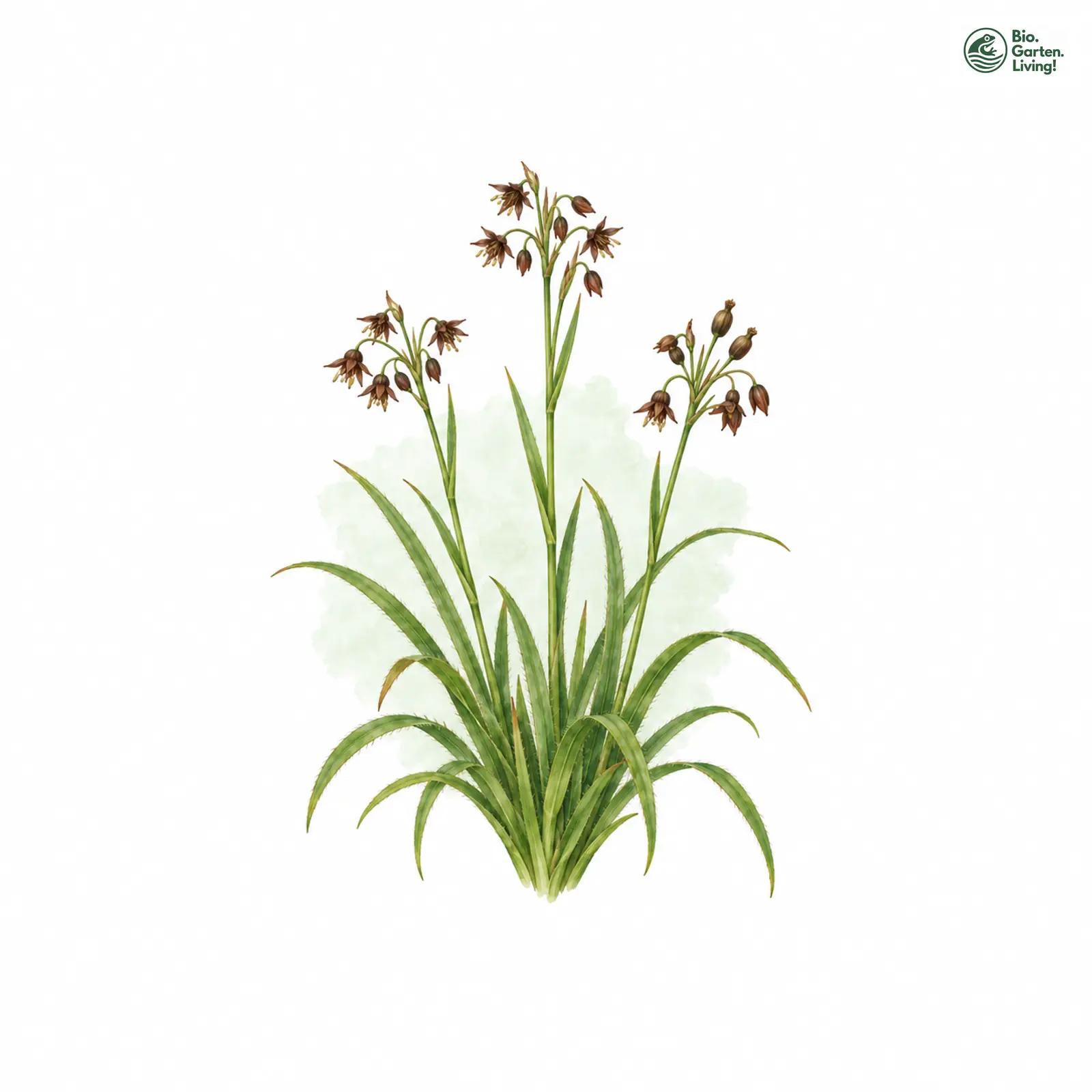 Aquarellzeichnung: Haar-Hainsimse (Luzula pilosa)