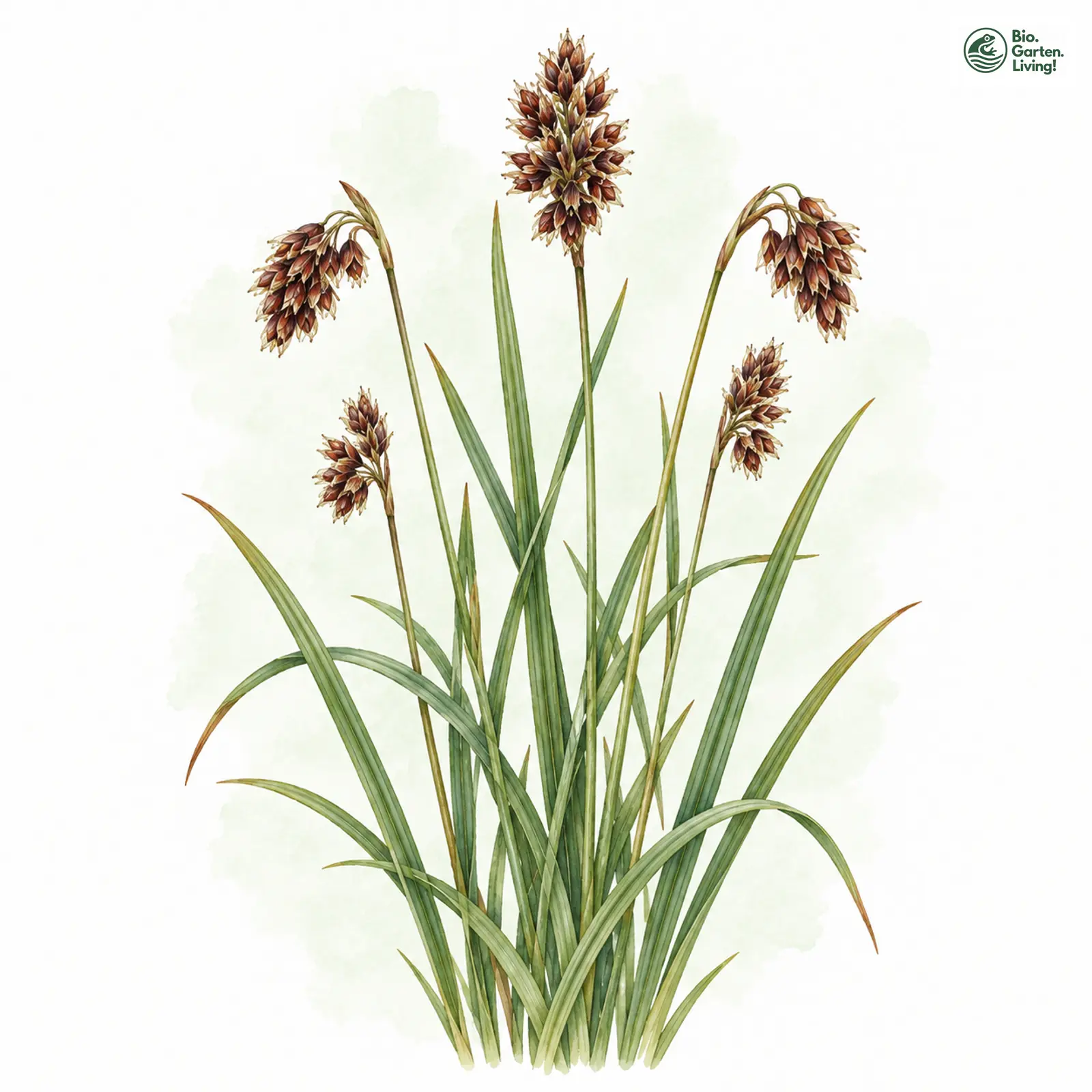 Aquarellzeichnung: Ähren-Hainsimse (Luzula spicata)